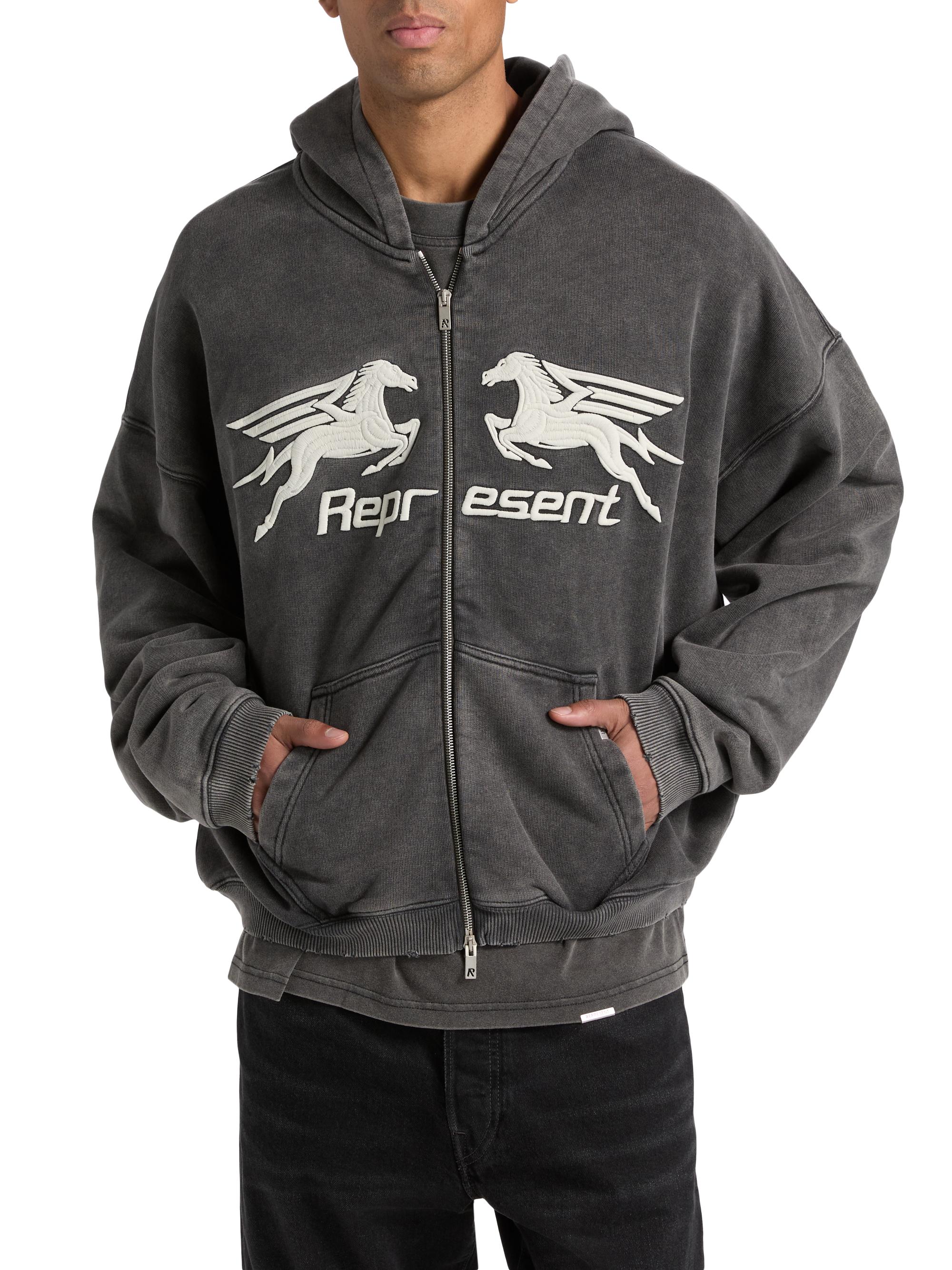 Represent Pegasus Cotton Zip-Front Hoodie | Saks Fifth Avenue