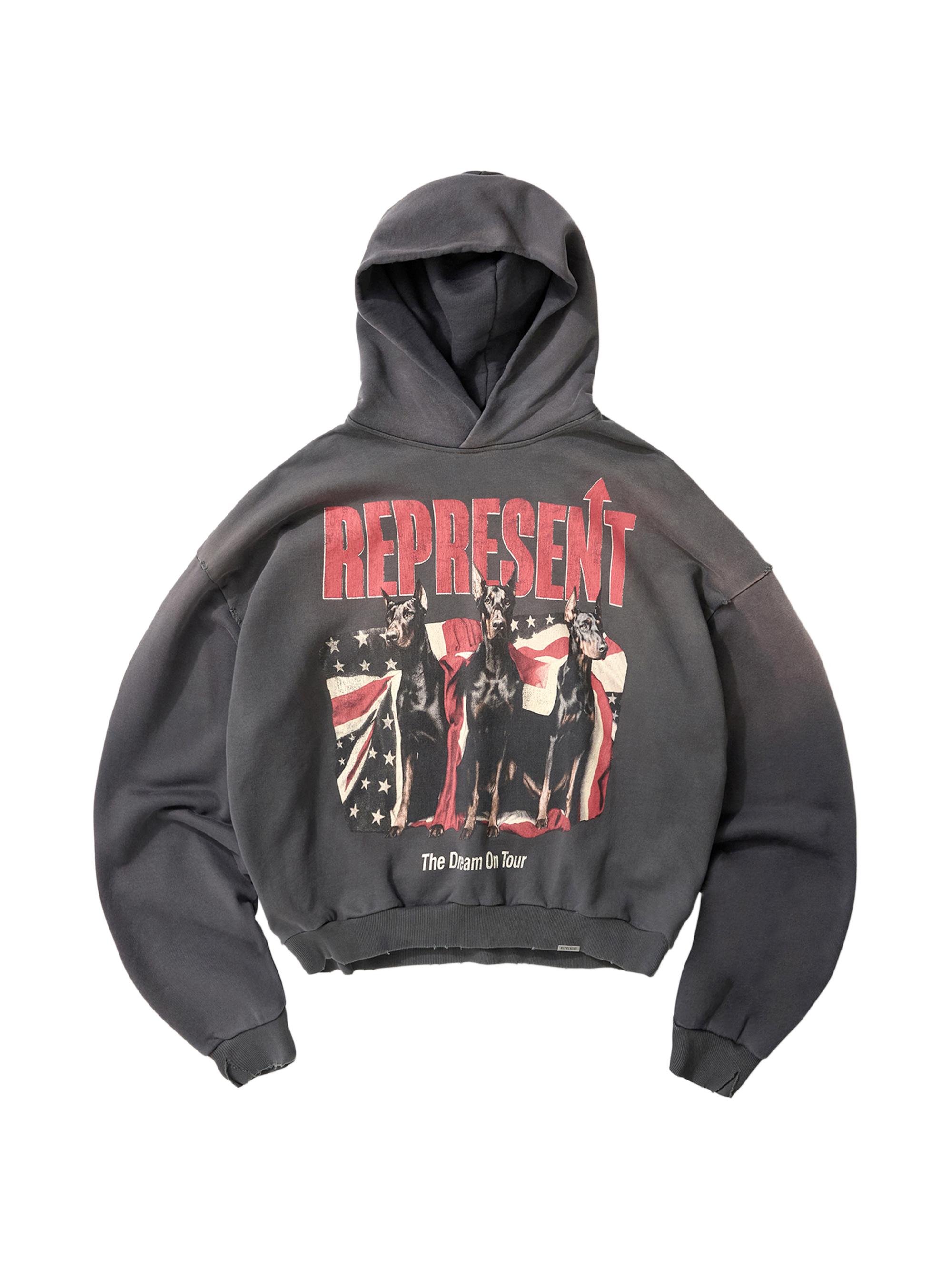 Represent Men's Dream On Tour Sunfaded Hoodie - Sun Fade Grey