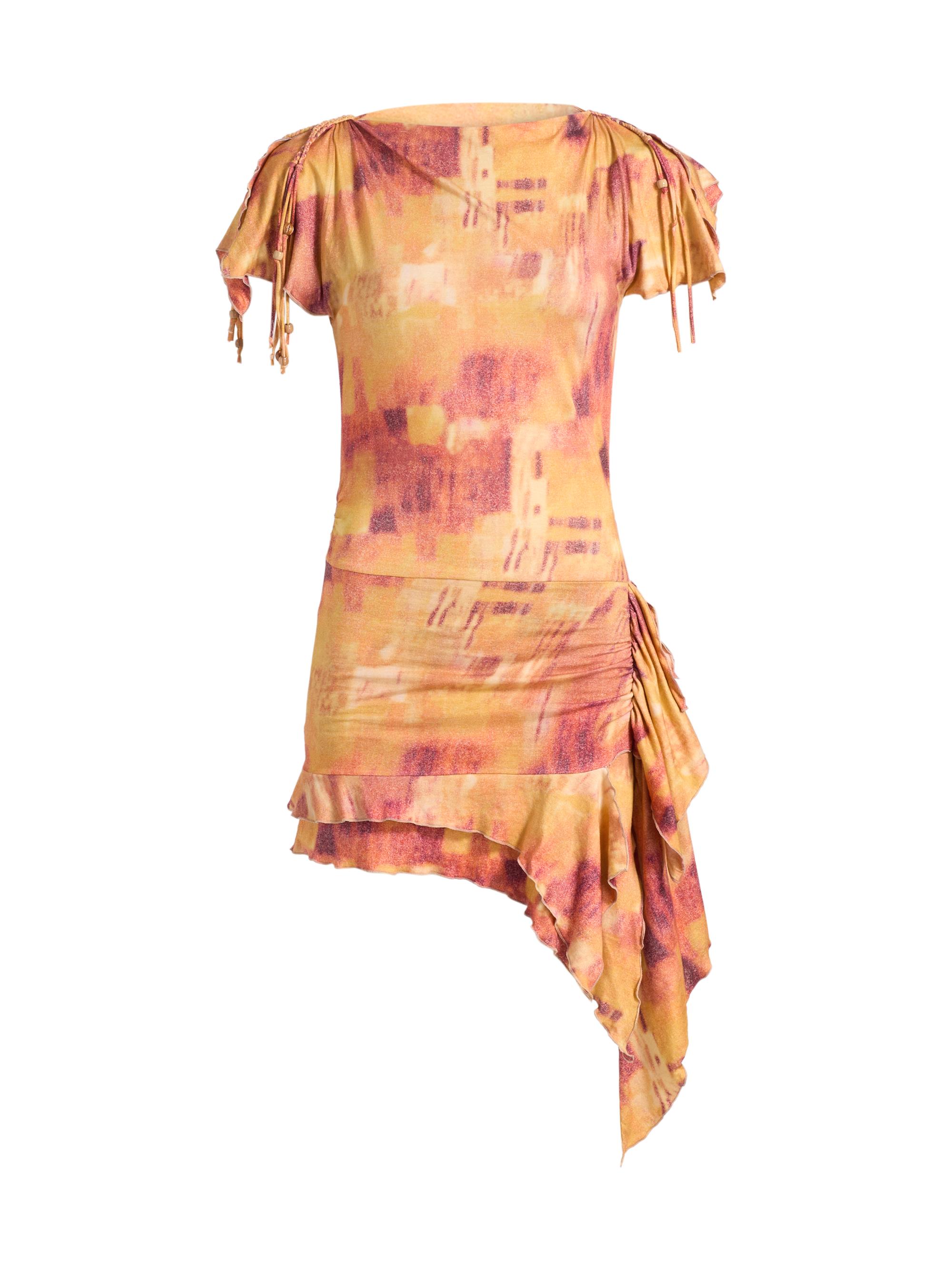 Isabel Marant Women's Janick Printed Asymmetric Minidress - Orange