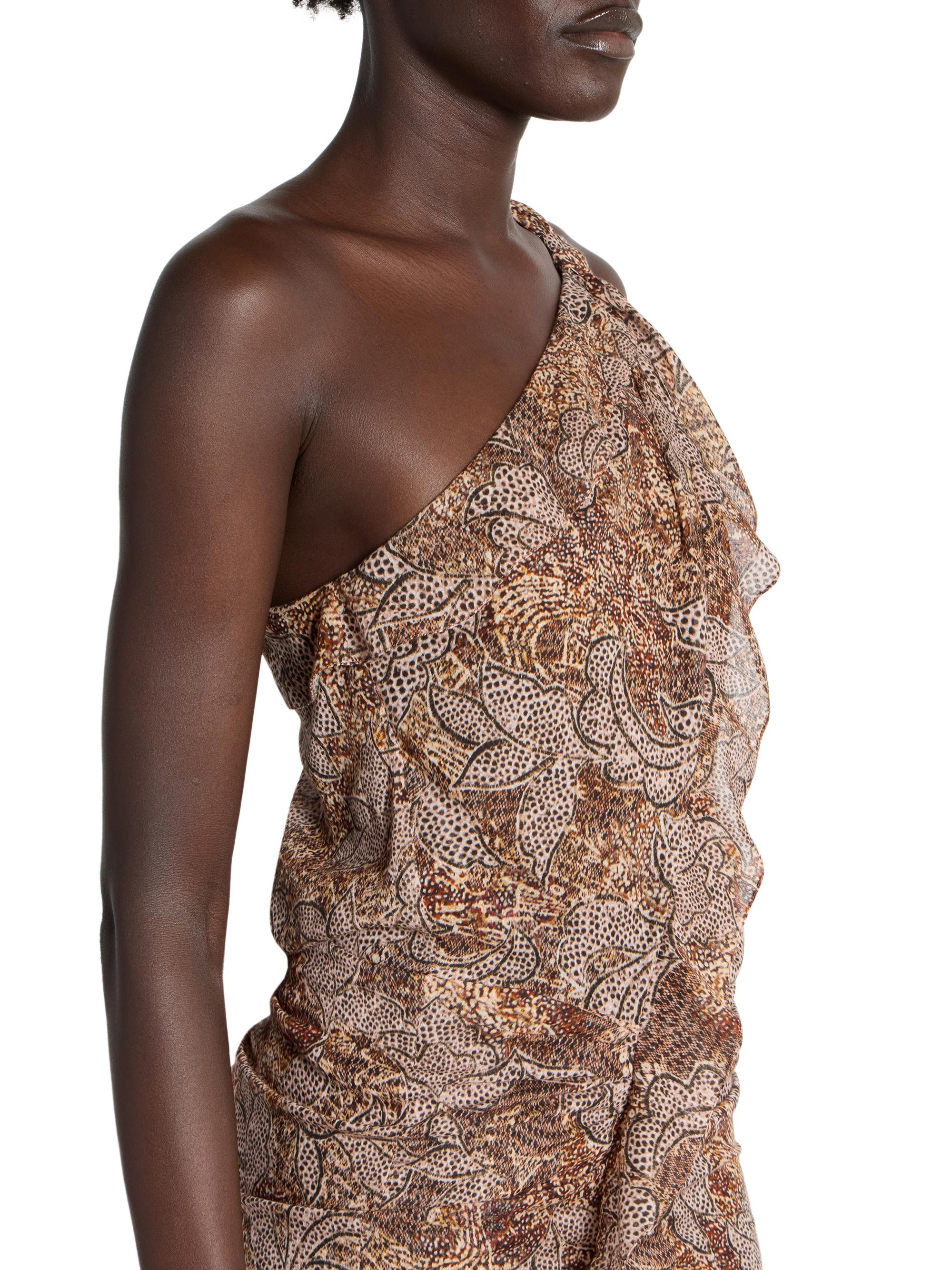 Isabel Marant Charlota Floral One-Shoulder Knee-Length Dress