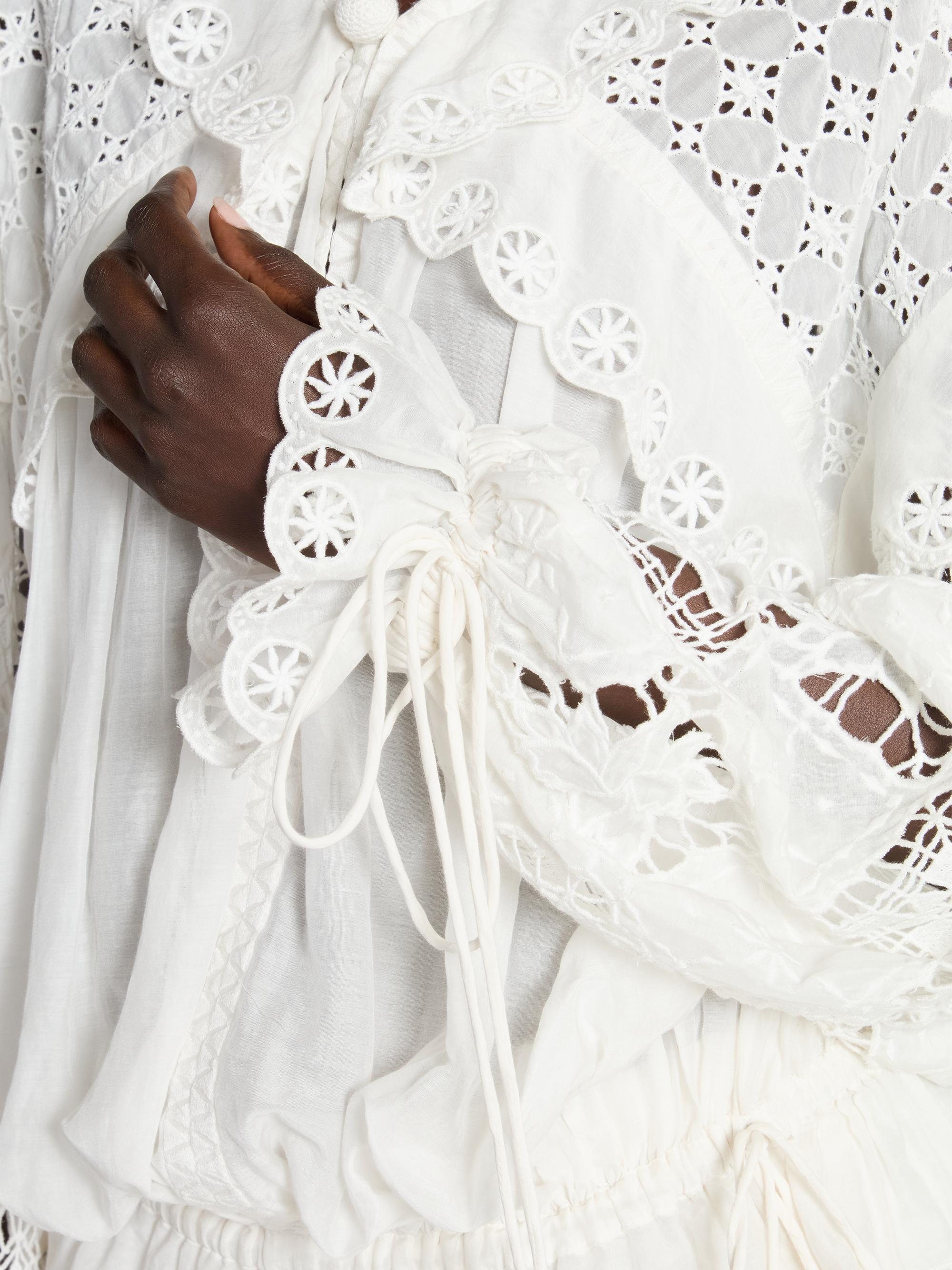 Isabel Marant Nowana Eyelet Cotton-Silk Blouse | Saks Fifth Avenue