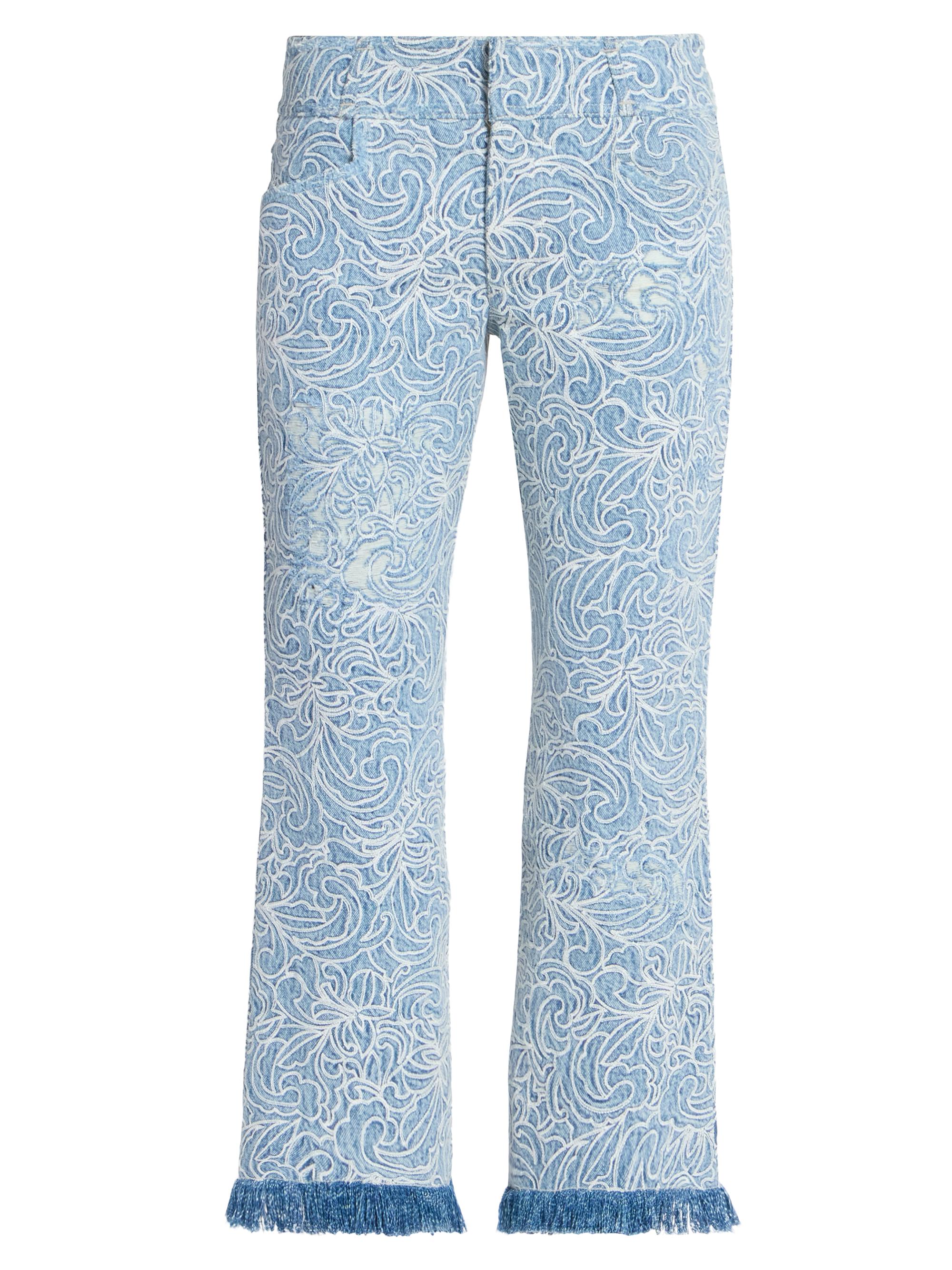 Isabel Marant Women's Ombeline Embroidered Crop Jeans - Blue