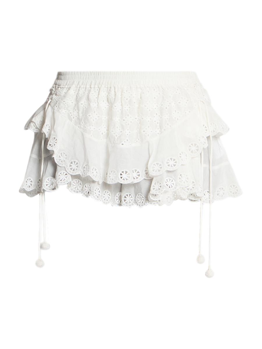 Isabel Marant Women's Neis Eyelet Cotton-silk Shorts In White