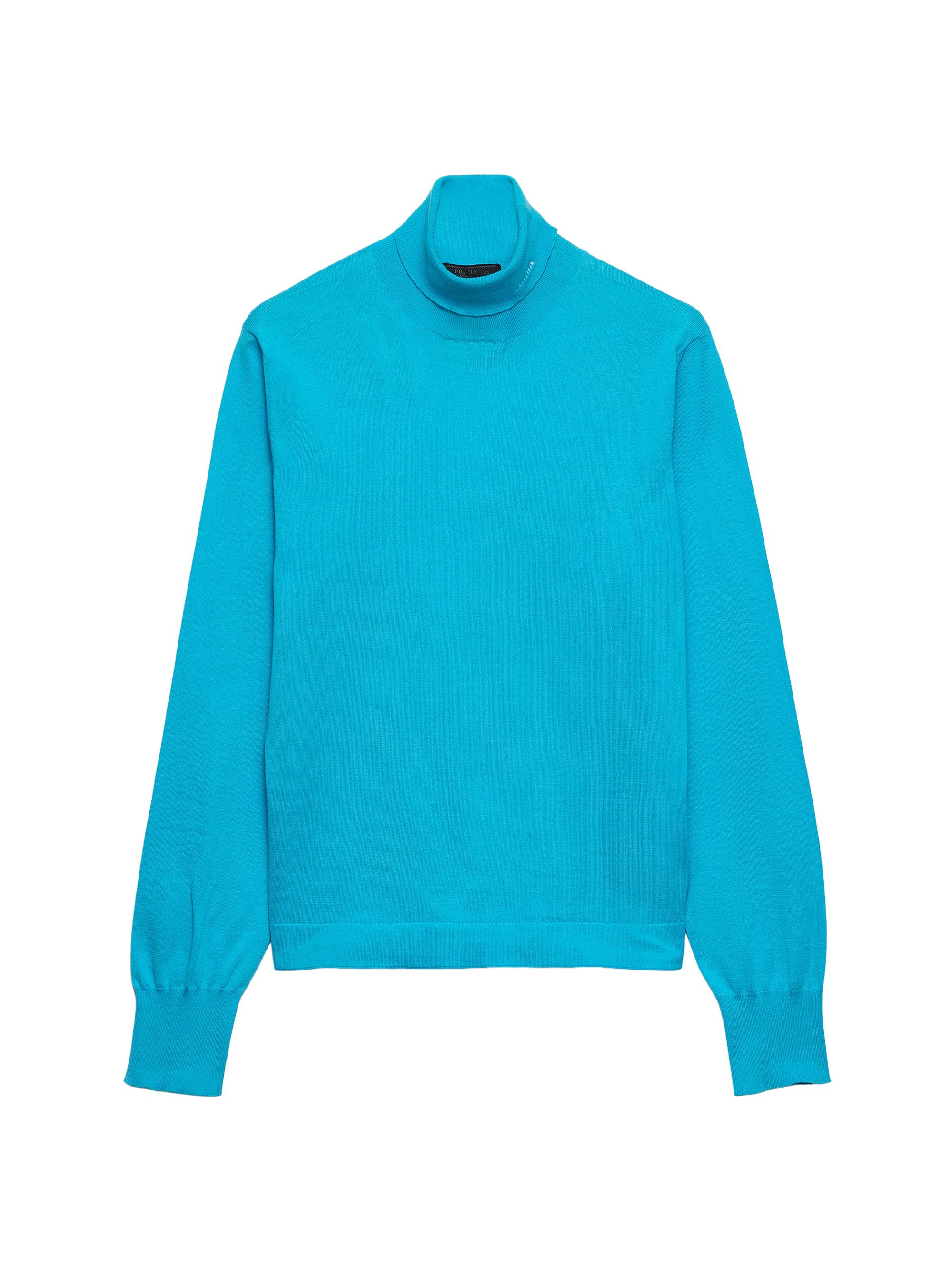 Prada Men's Cotton Turtleneck Sweater - Blue