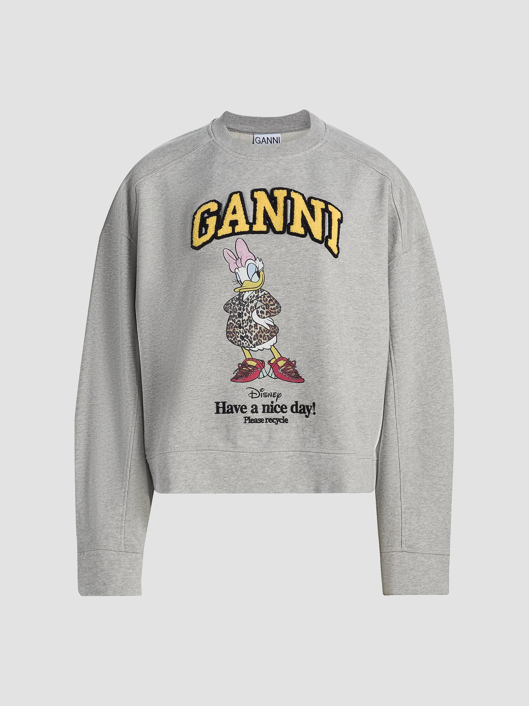Ganni Women's Isoli Daisy Cotton Jersey Crewneck Sweatshirt - Paloma | Thumbnail 8