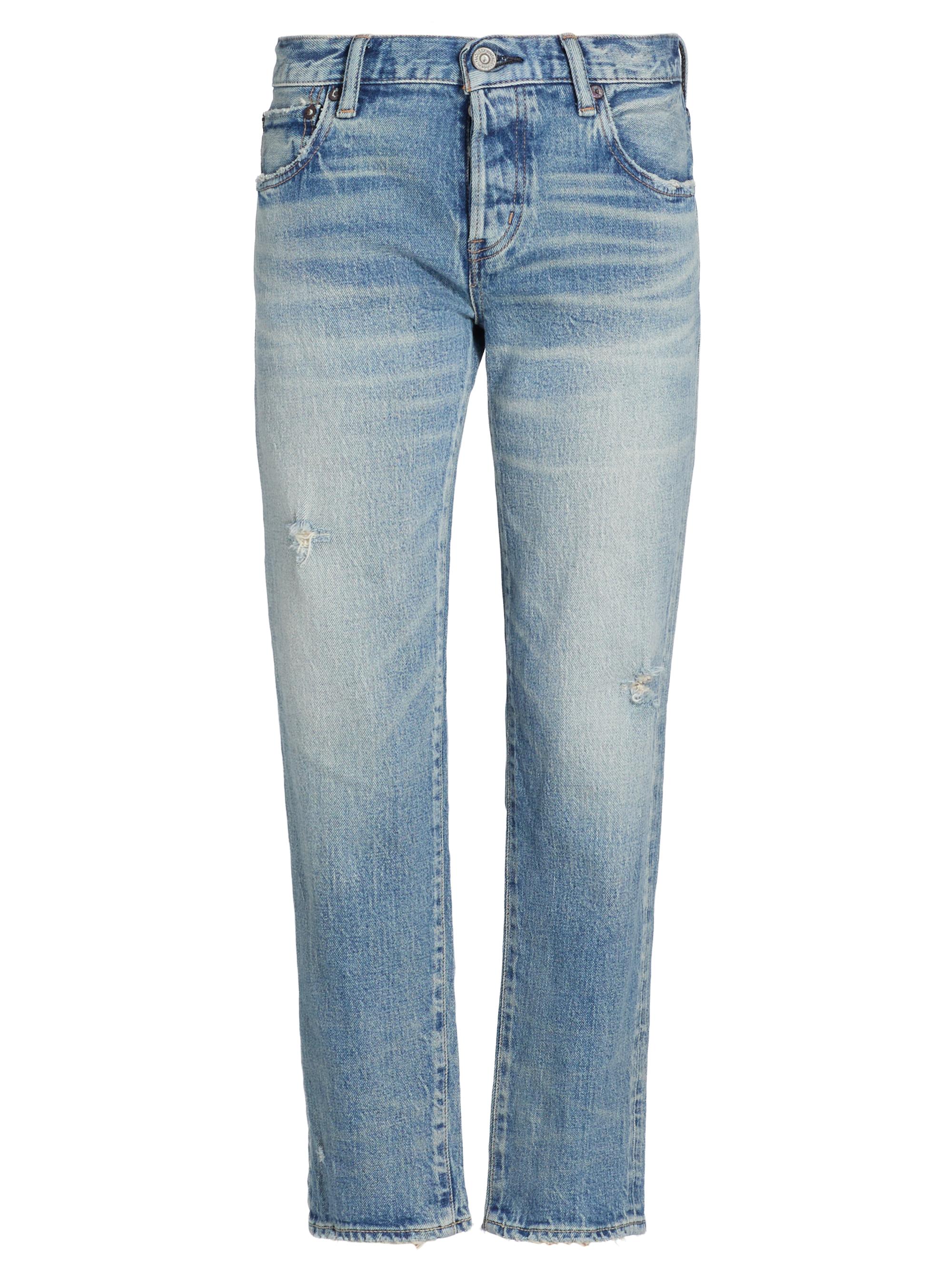 Moussy Vintage Women's Hackney Tapered Mid-Rise Jeans - Light Blue