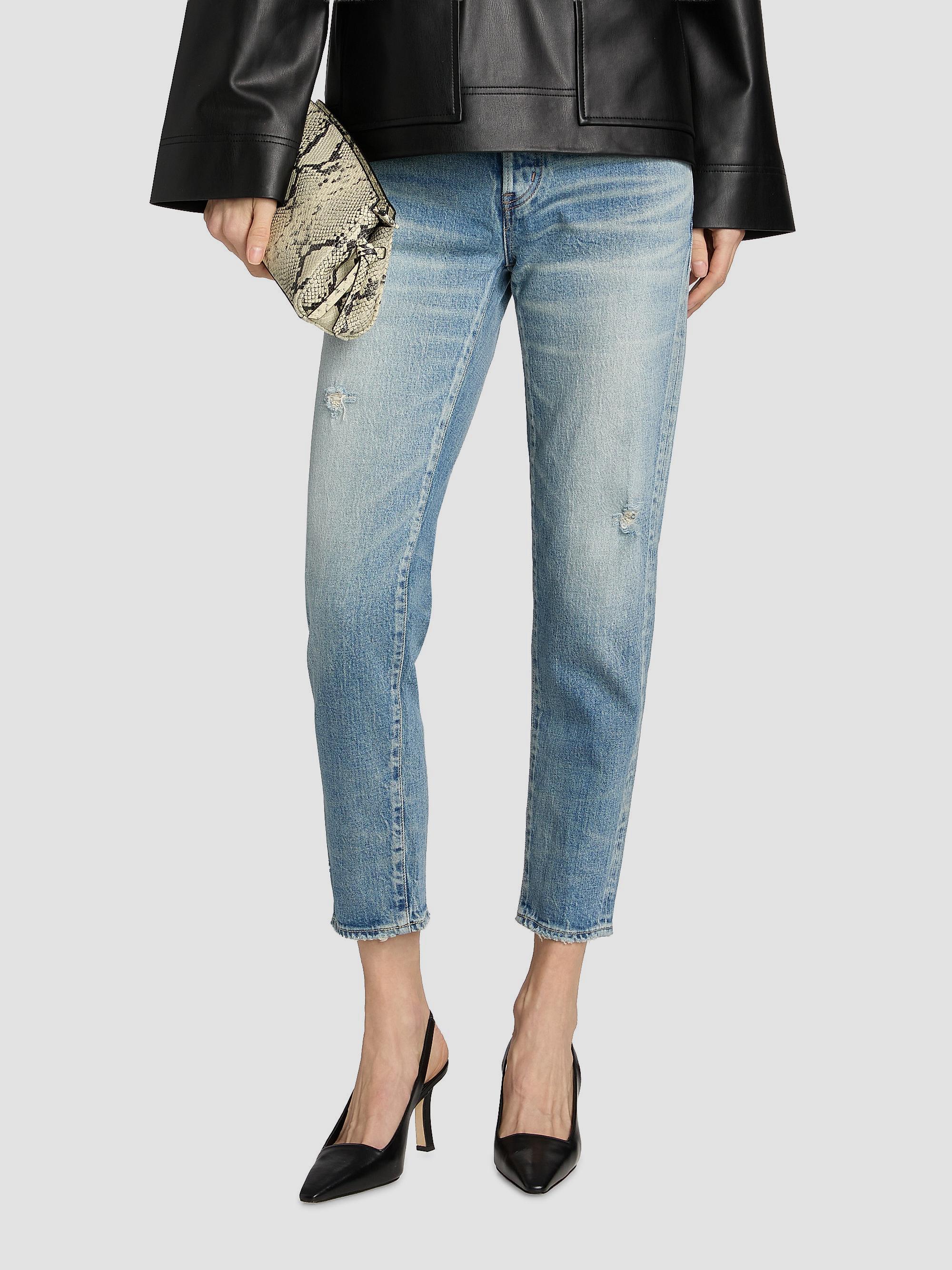 Moussy Vintage Women's Hackney Tapered Mid-Rise Jeans - Light Blue | Thumbnail 3