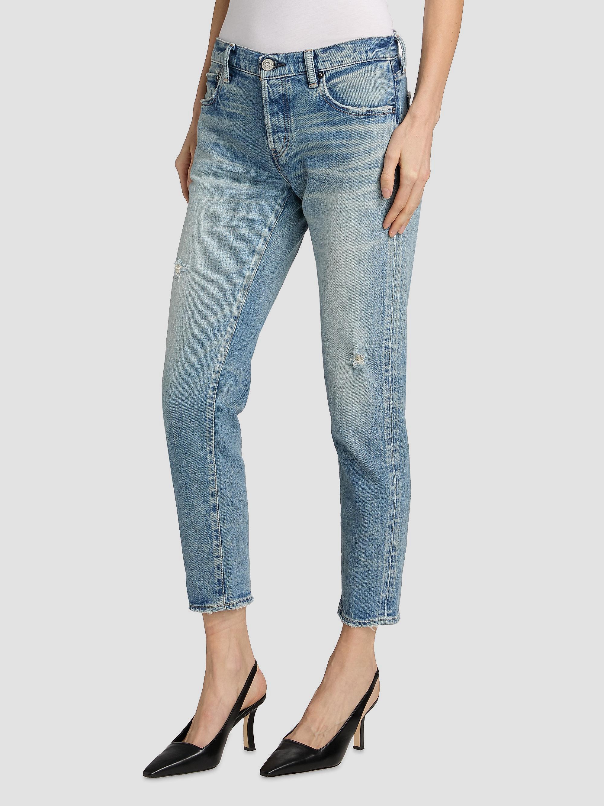 Moussy Vintage Women's Hackney Tapered Mid-Rise Jeans - Light Blue | Thumbnail 4