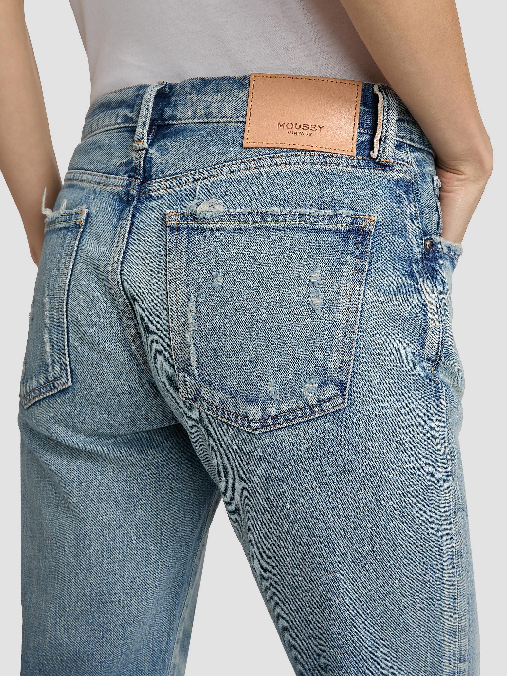 Moussy Vintage Women's Hackney Tapered Mid-Rise Jeans - Light Blue | Thumbnail 6