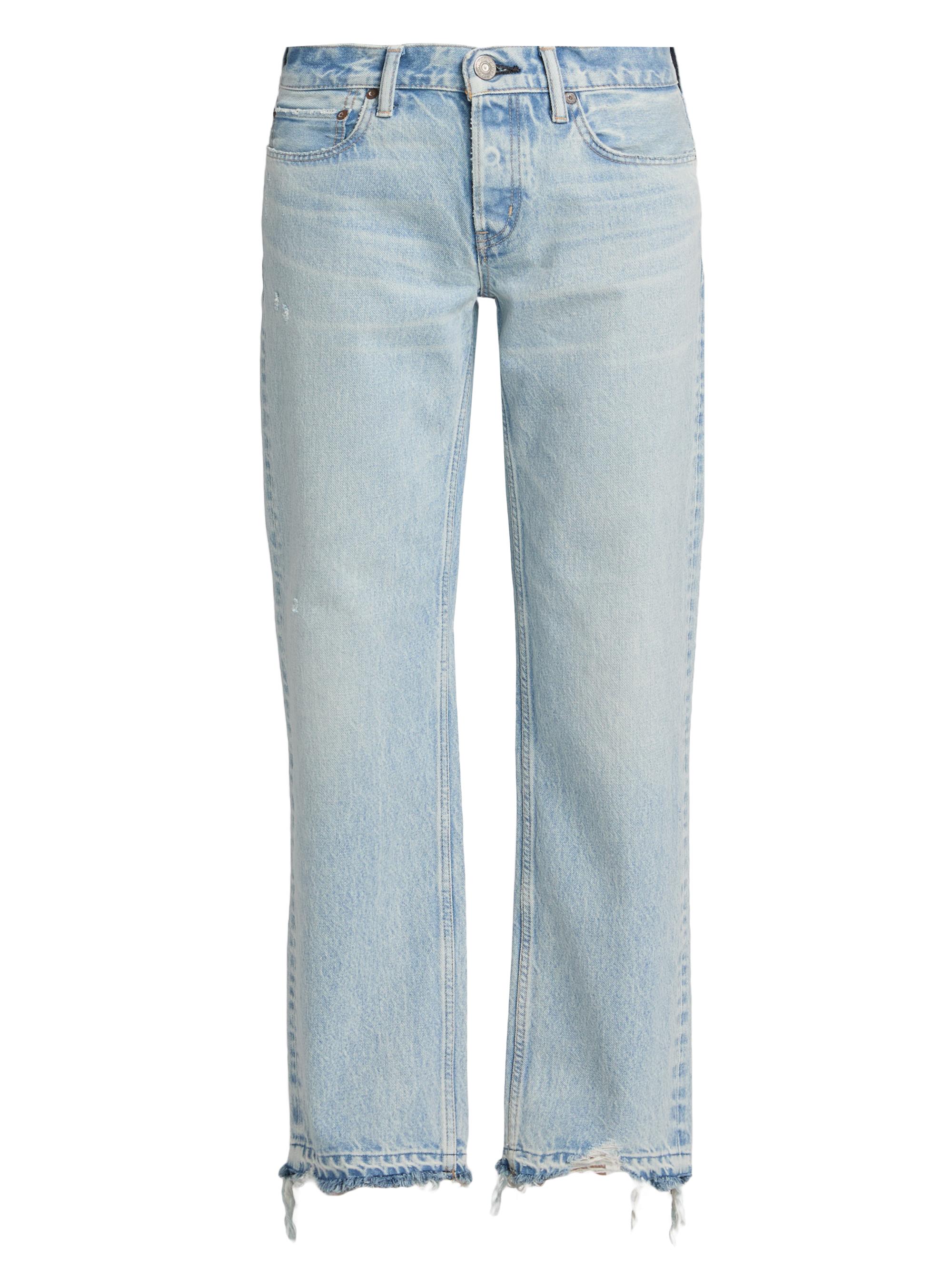 Moussy Vintage Women's Barrington Low-Rise Straight-Fit Jeans - Light Blue