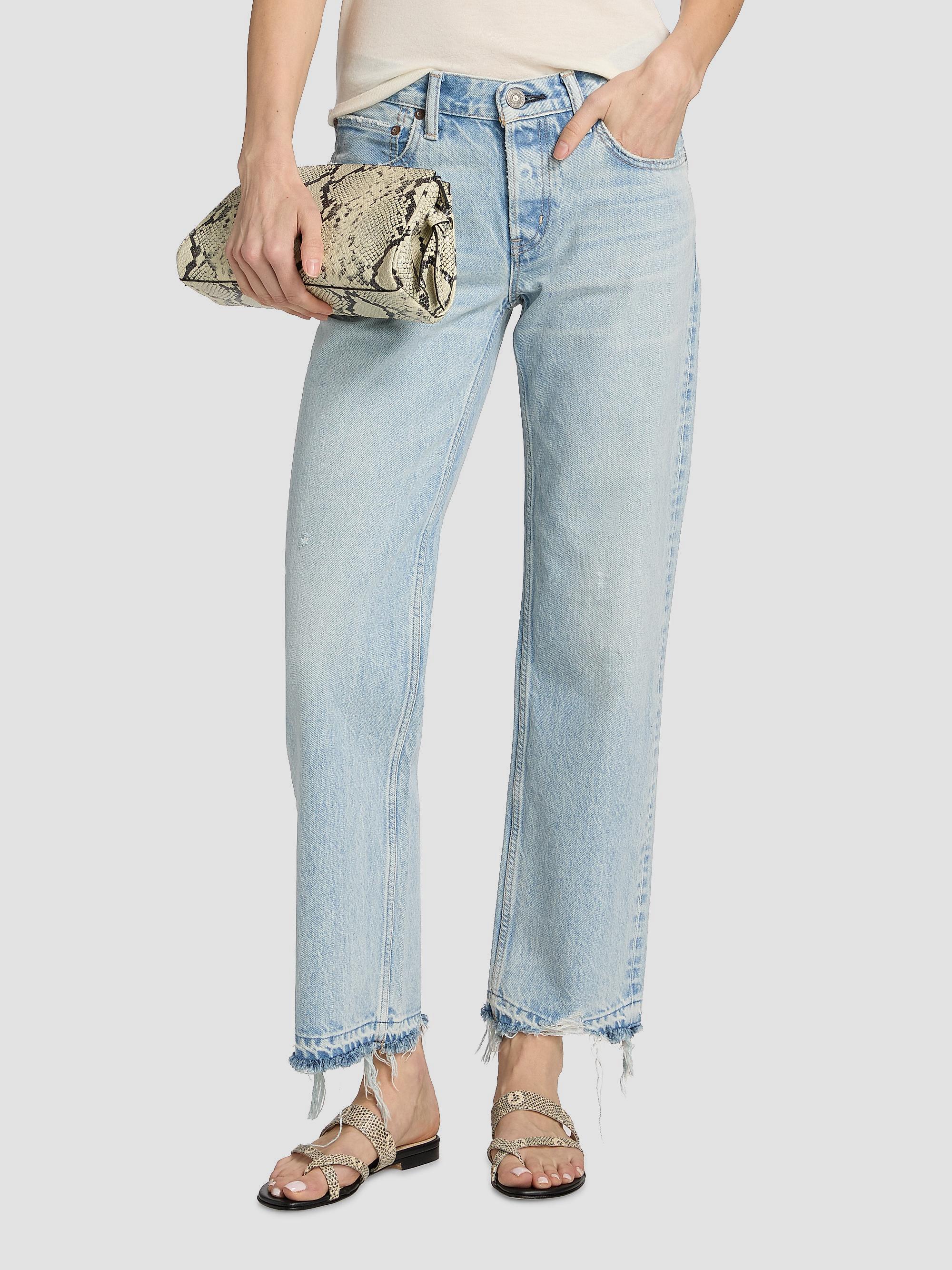 Moussy Vintage Women's Barrington Low-Rise Straight-Fit Jeans - Light Blue | Thumbnail 3