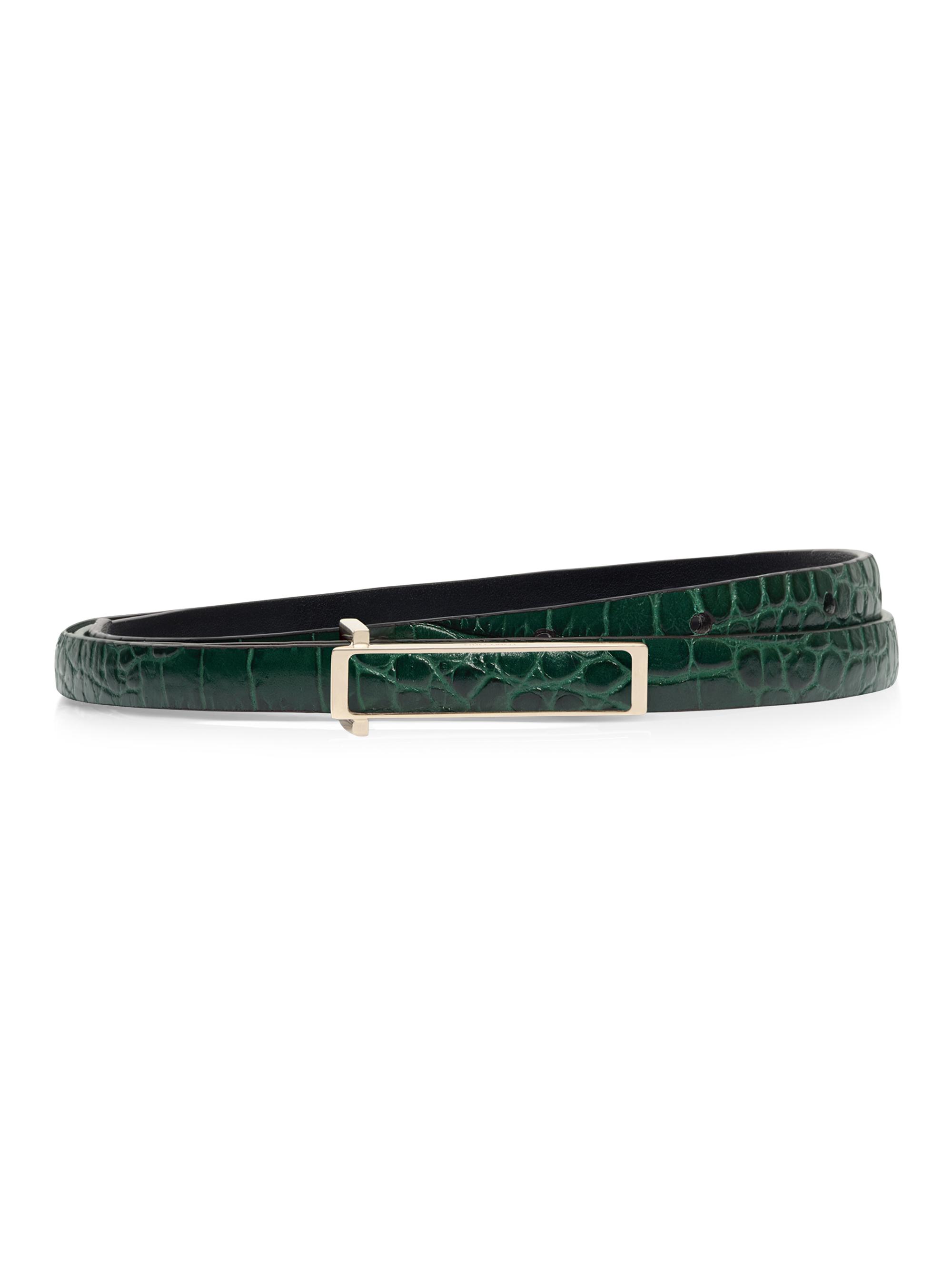 TOM FORD Women's Croc-Embossed Leather Belt - Emerald Green