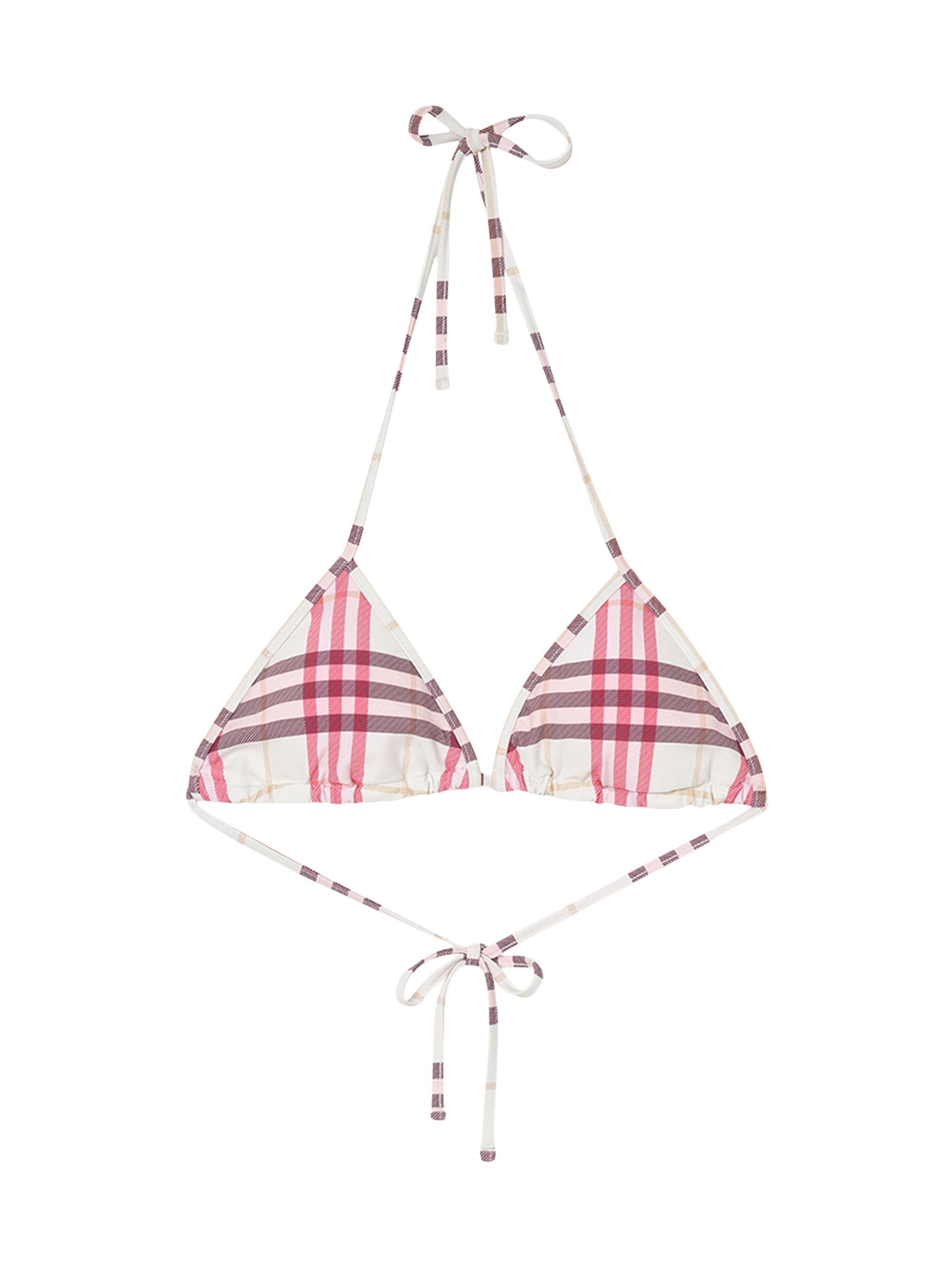 Burberry Women's Sadie Check Triangle Bikini Top - Aubergine Purple