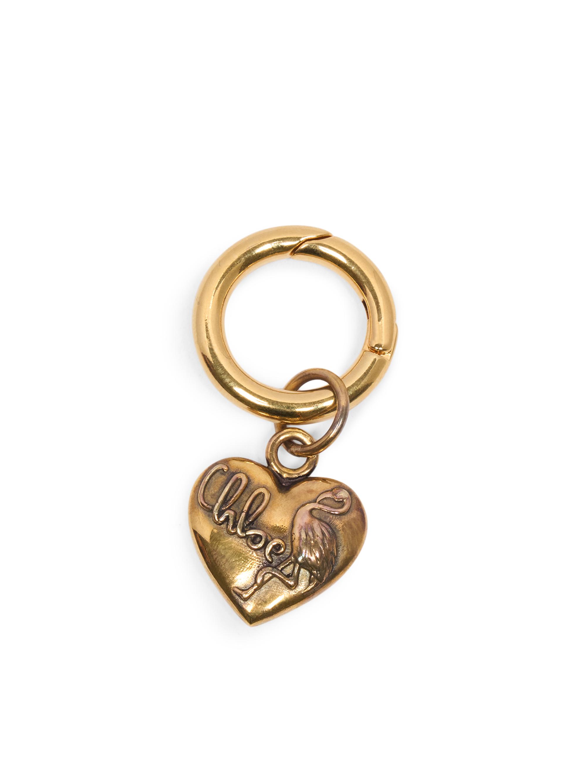 Chloé Women's Heart-Shaped Logo Bag Charm - Gold Color