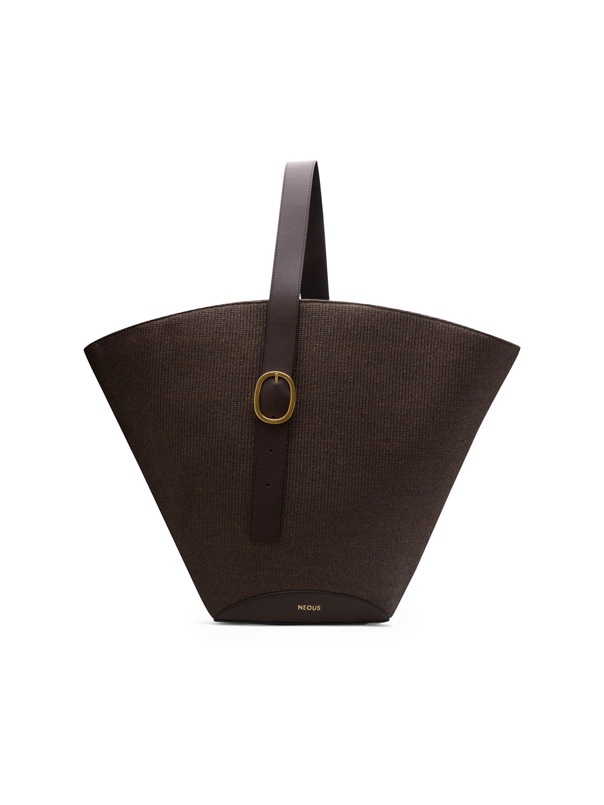 Neous Women's Apehli Raffia-Leather Tote Bag - Dark Chocolate