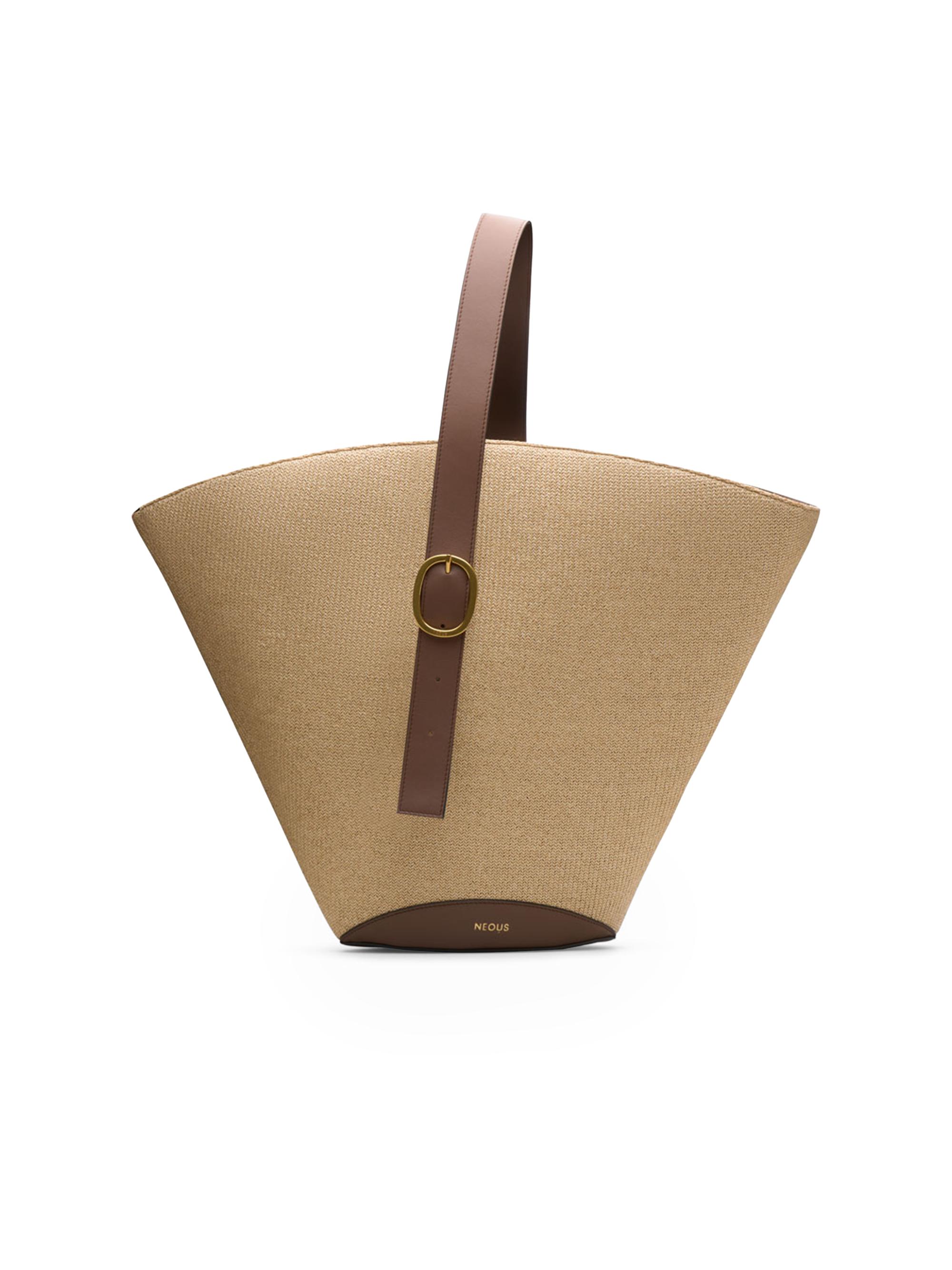 Neous Women's Apehli Raffia-Leather Tote Bag - Natural Dark Taupe
