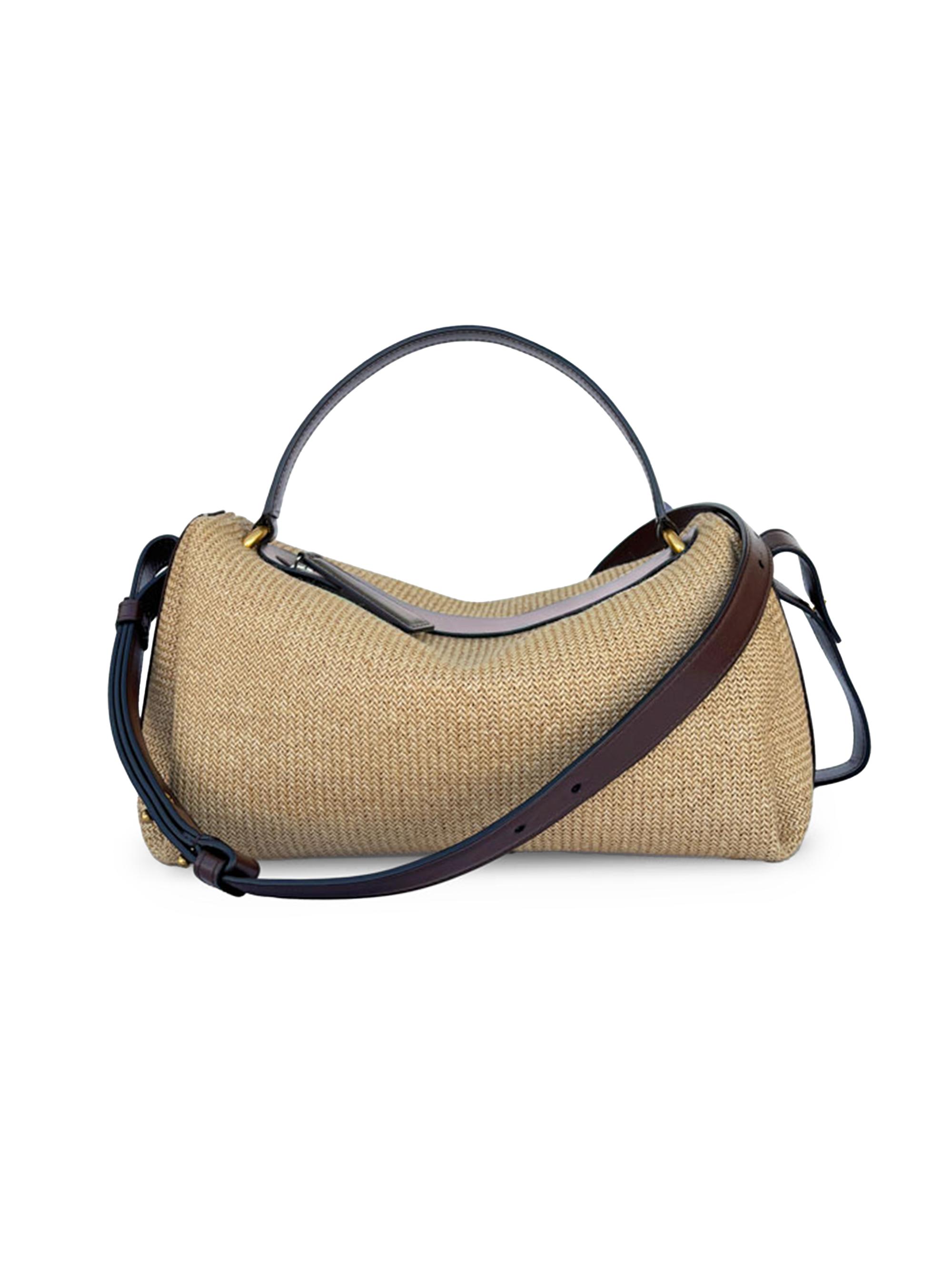 Neous Women's Scorpius Raffia-Leather Crossbody Bag - Natural Dark Chocolate
