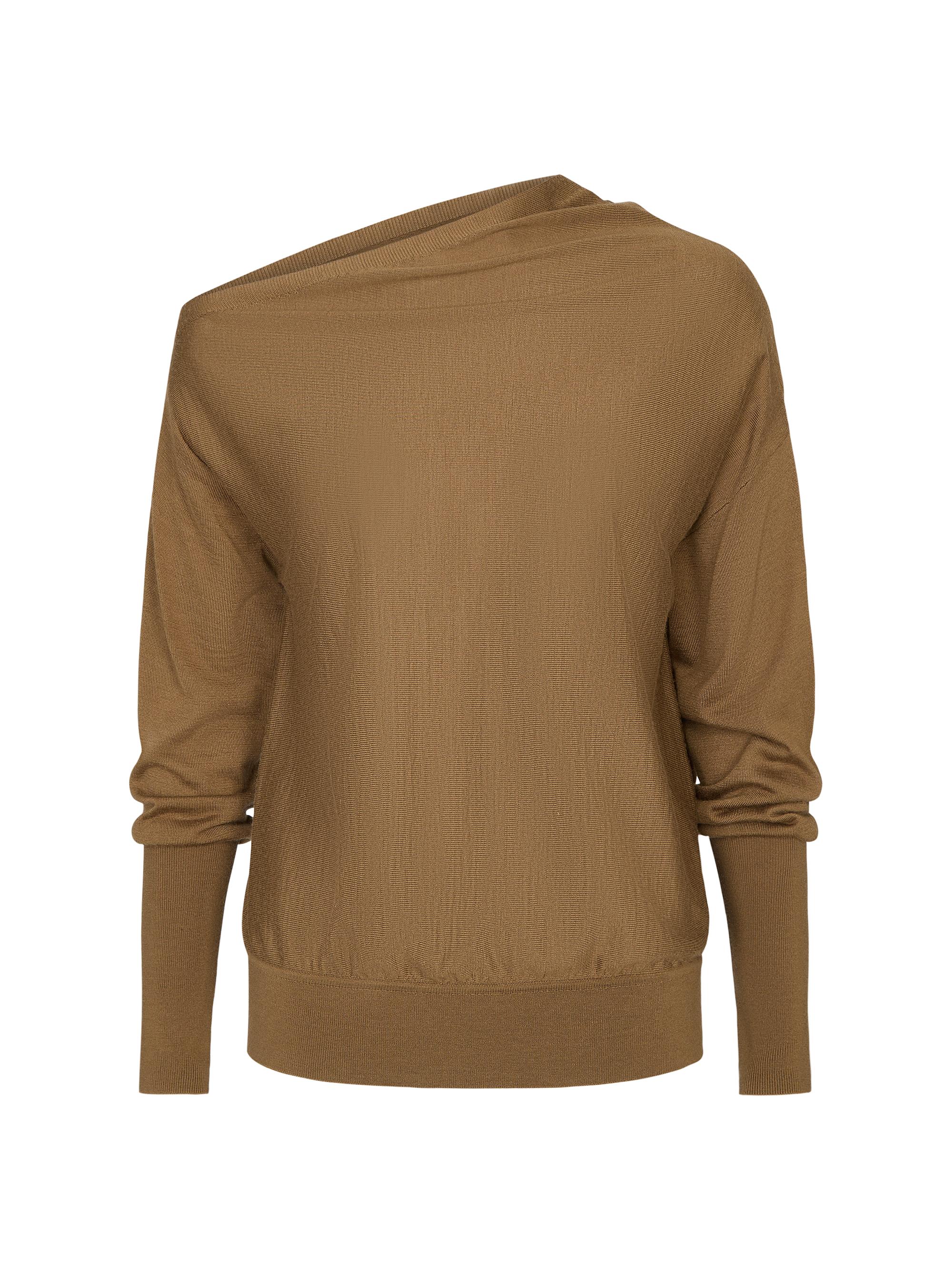 TWP Women's Cold Shoulder Wool-Silk Knit Top - Ermine