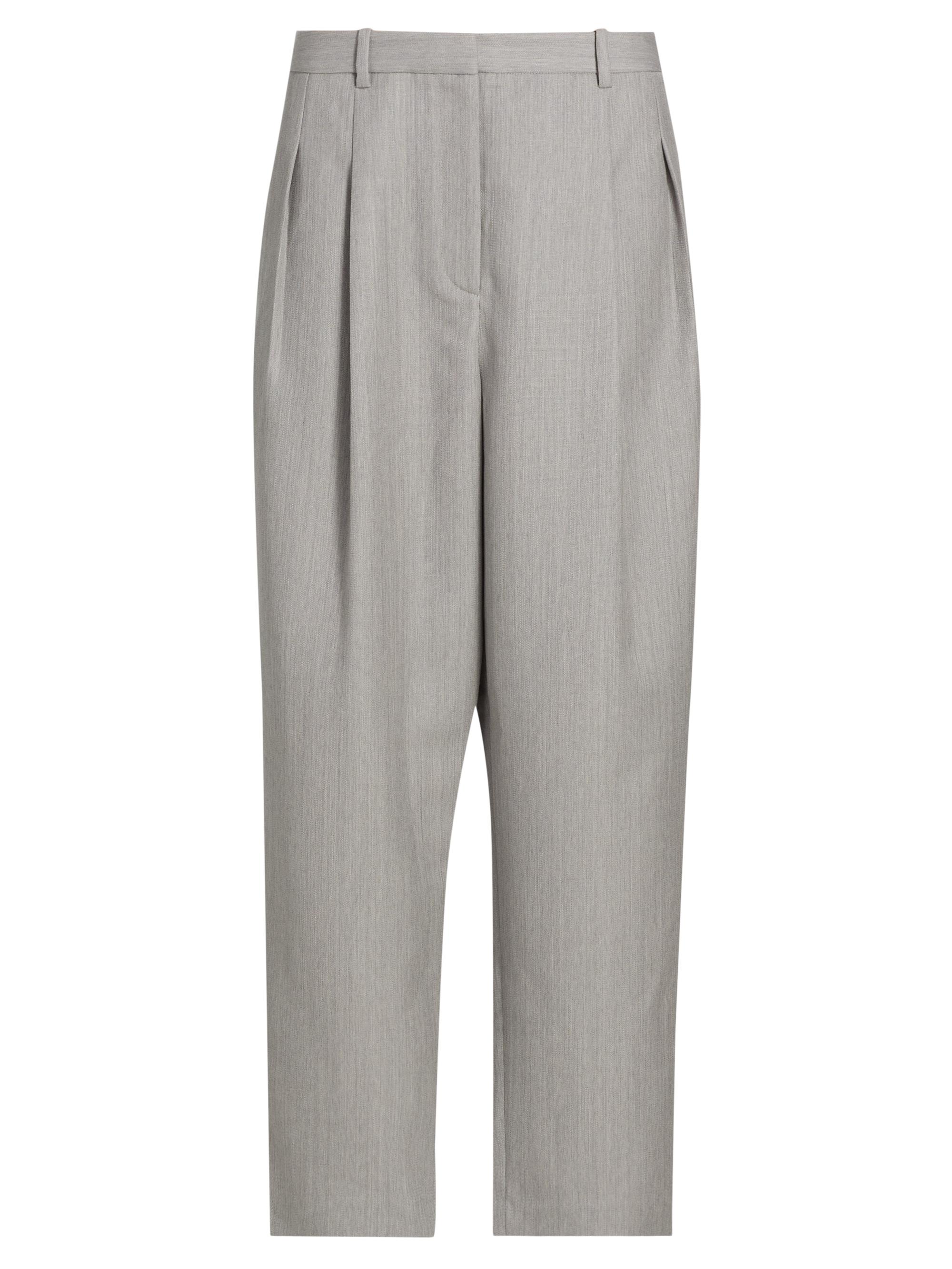 TWP Women's Fulton St. Pleated Wool Pants - Light Heather Grey