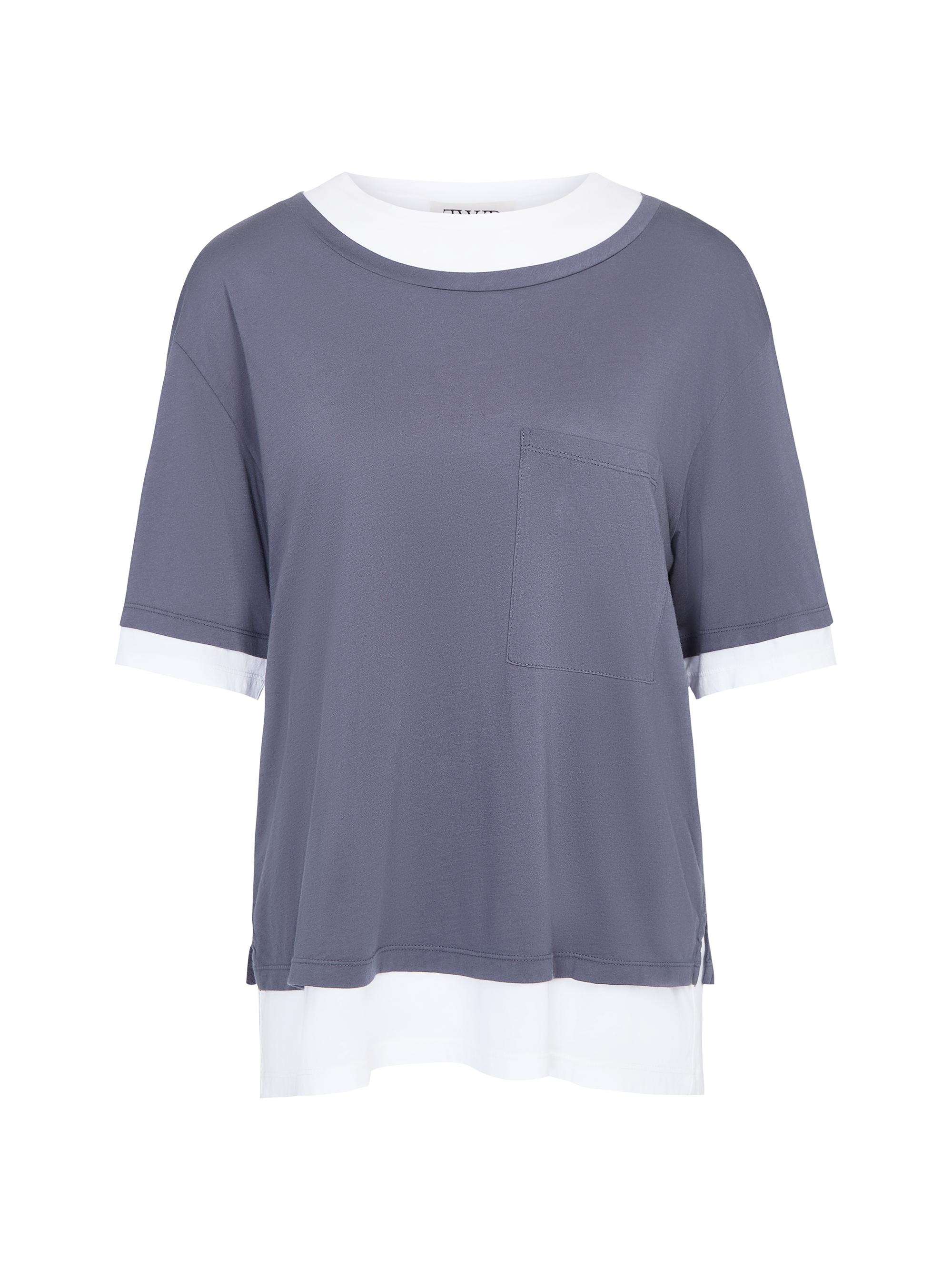 TWP Women's Double Up Cotton T-Shirt - Charcoal White