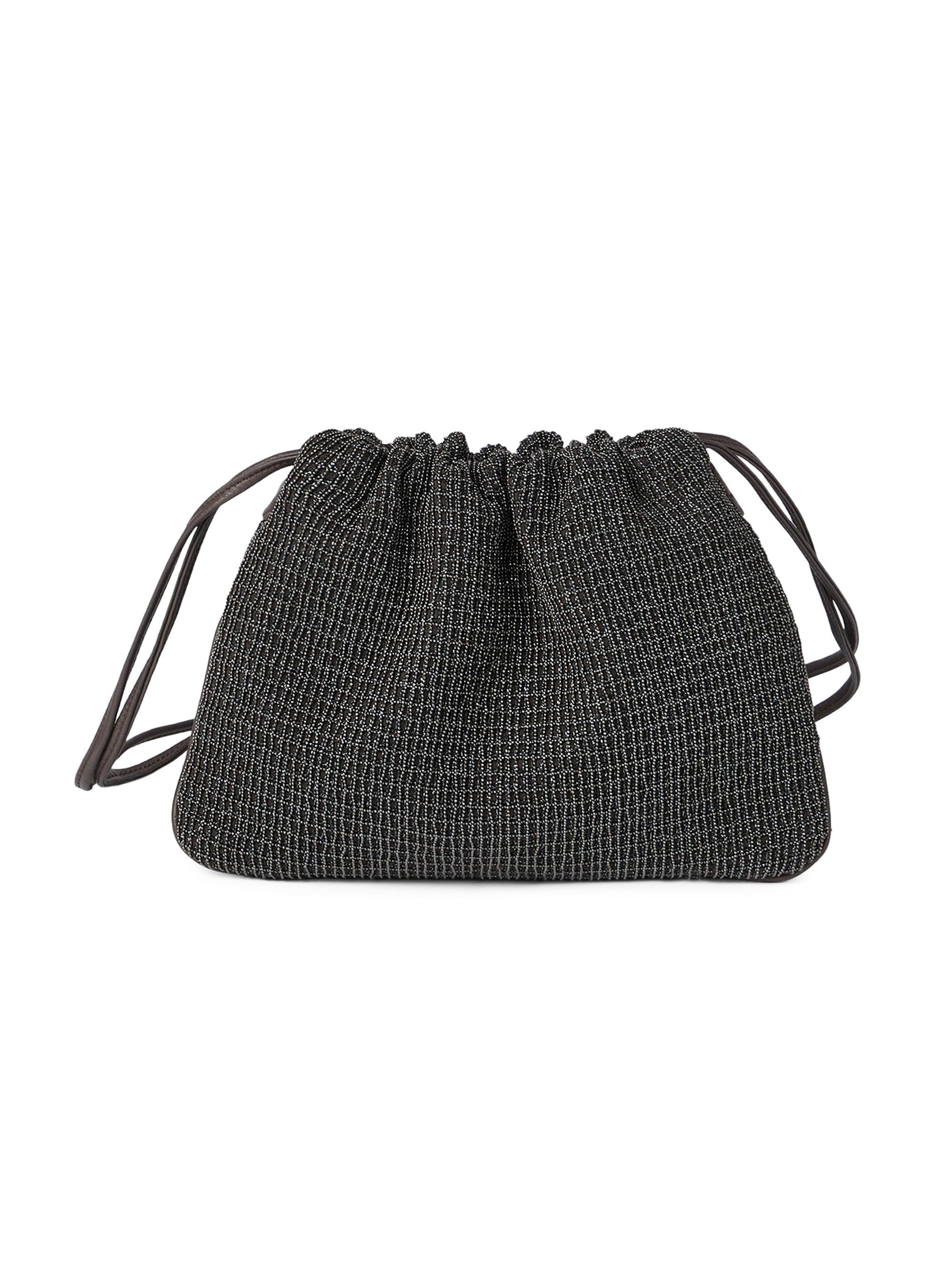 Brunello Cucinelli Women's Soft Pochette Shoulder Bag in Riding Leather - Black