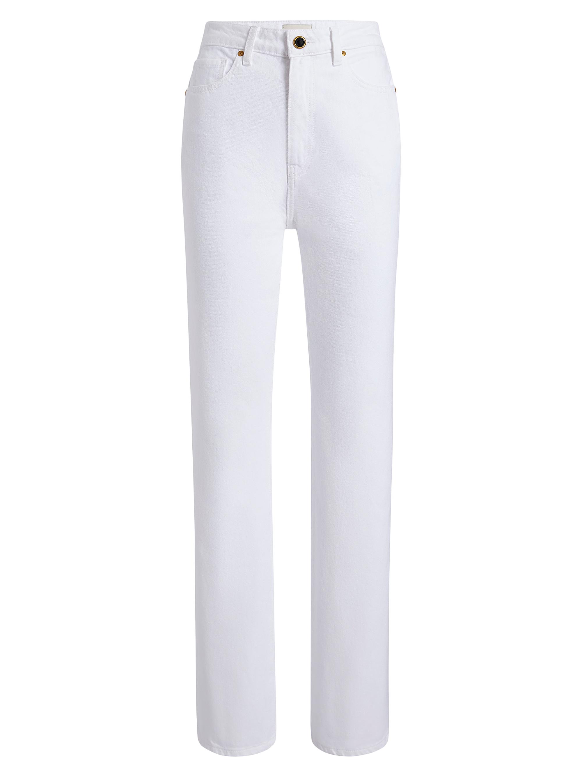 Khaite Women's Danielle Mid-Rise Straight-Leg Jeans - White