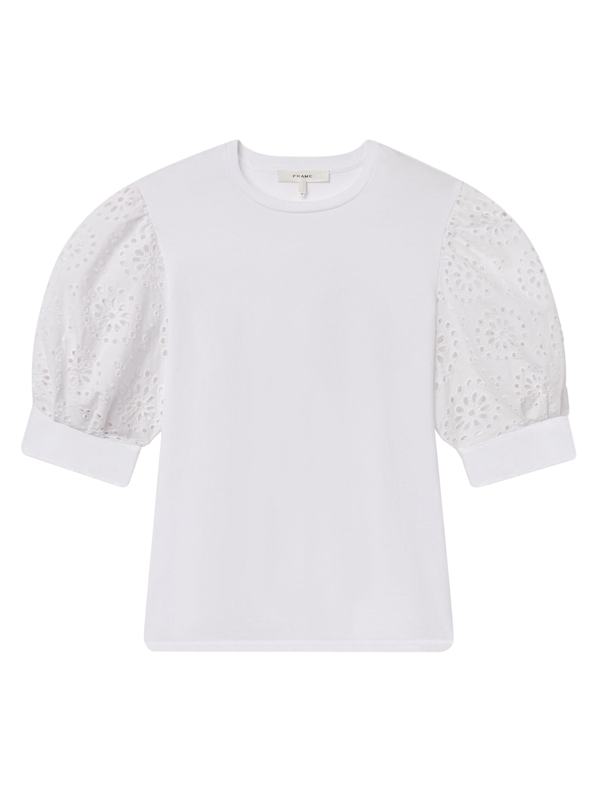 FRAME Women's The Solstice Eyelet T-Shirt - White