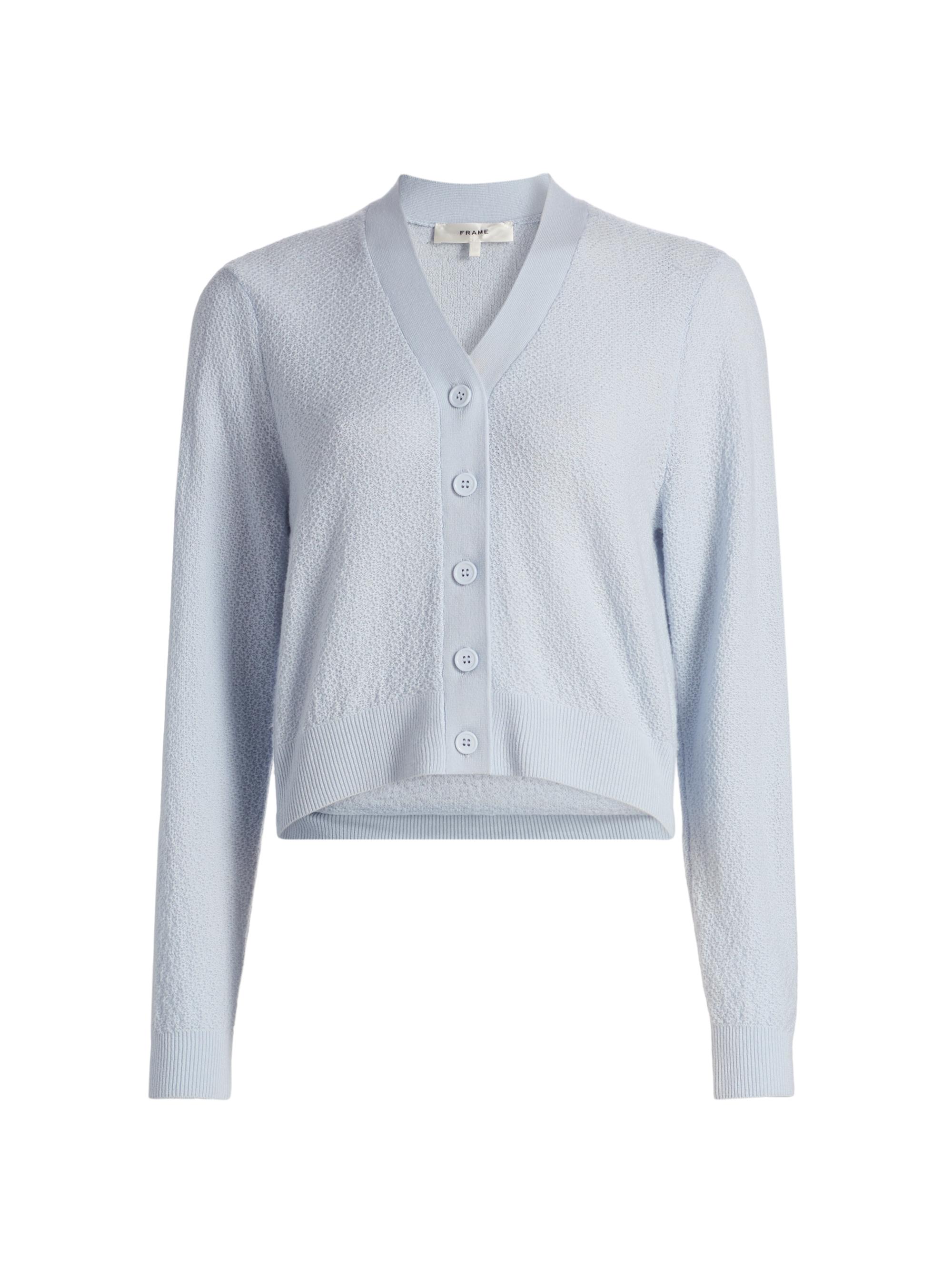 FRAME Women's The Lightweight Wool-Blend Cardigan - Sky Blue