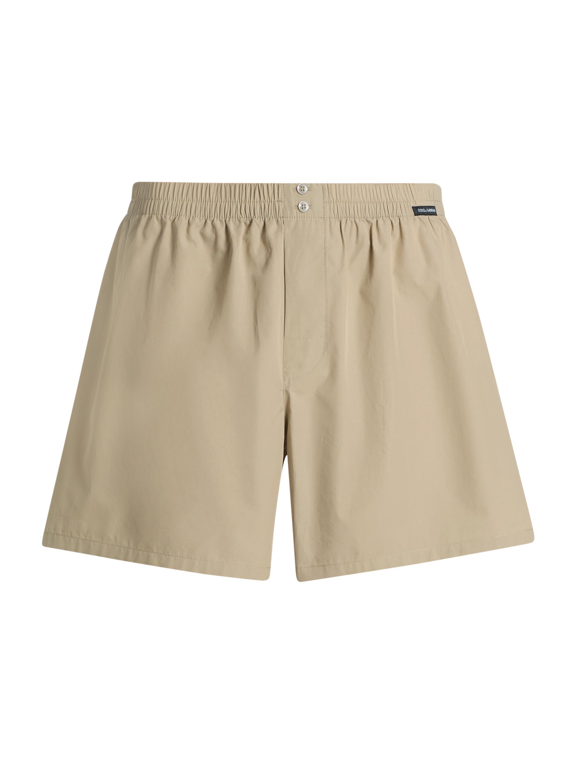 Dolce & Gabbana Men's Sporty Cotton Poplin Boxer Shorts - Beige