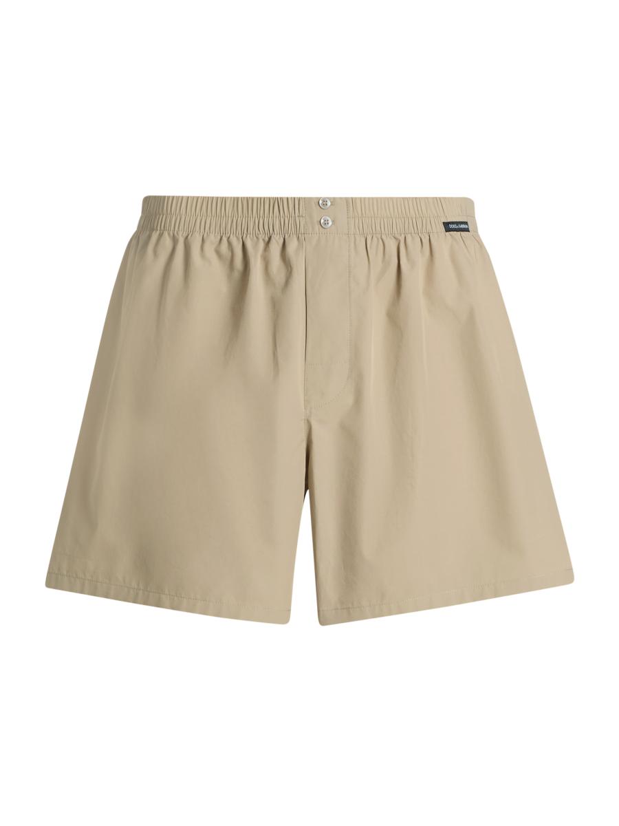 Dolce & Gabbana Men's Sporty Cotton Poplin Boxer Shorts In Nude