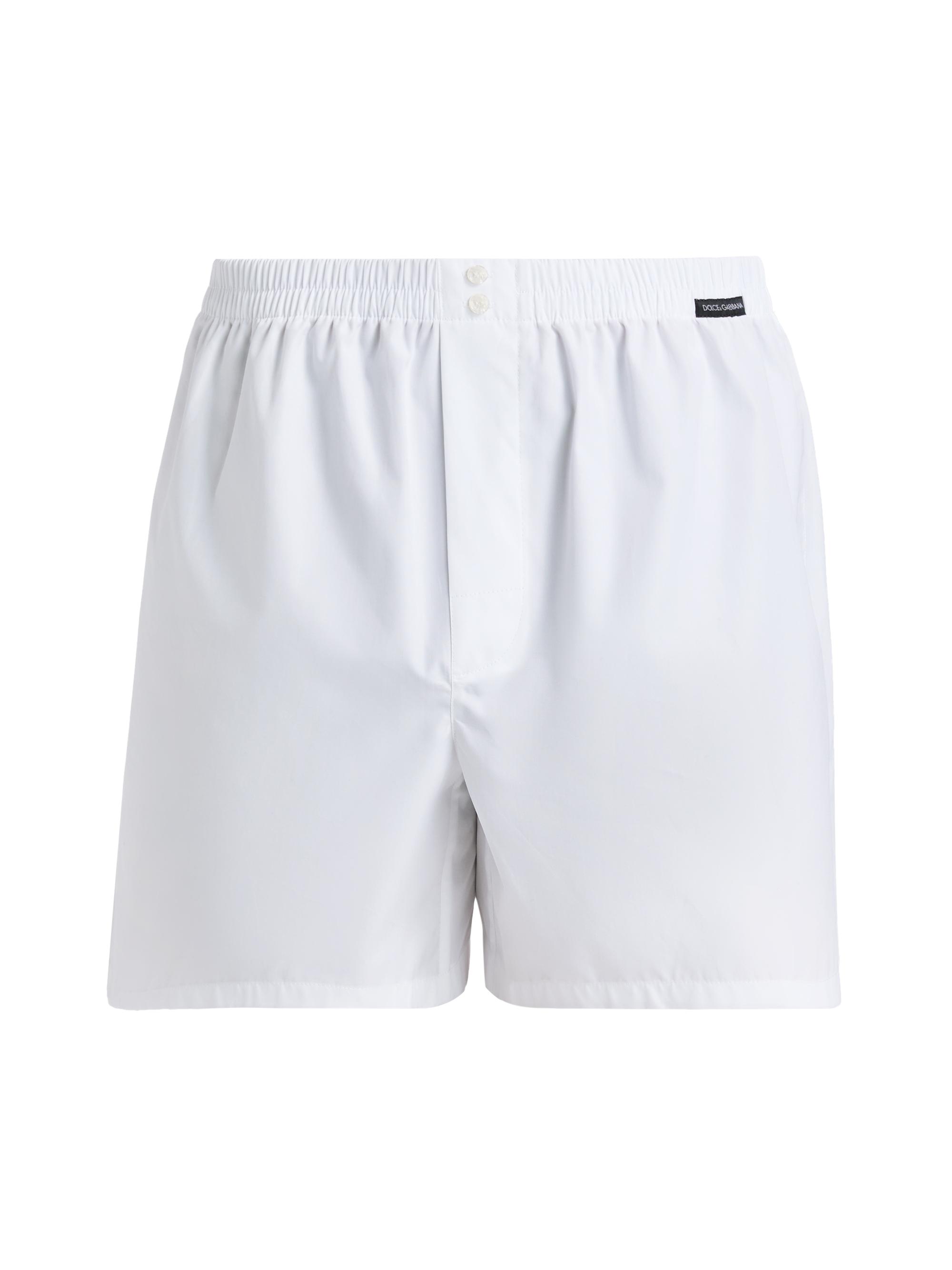 Dolce & Gabbana Men's Sporty Cotton Poplin Boxer Shorts - Bianco Ottico