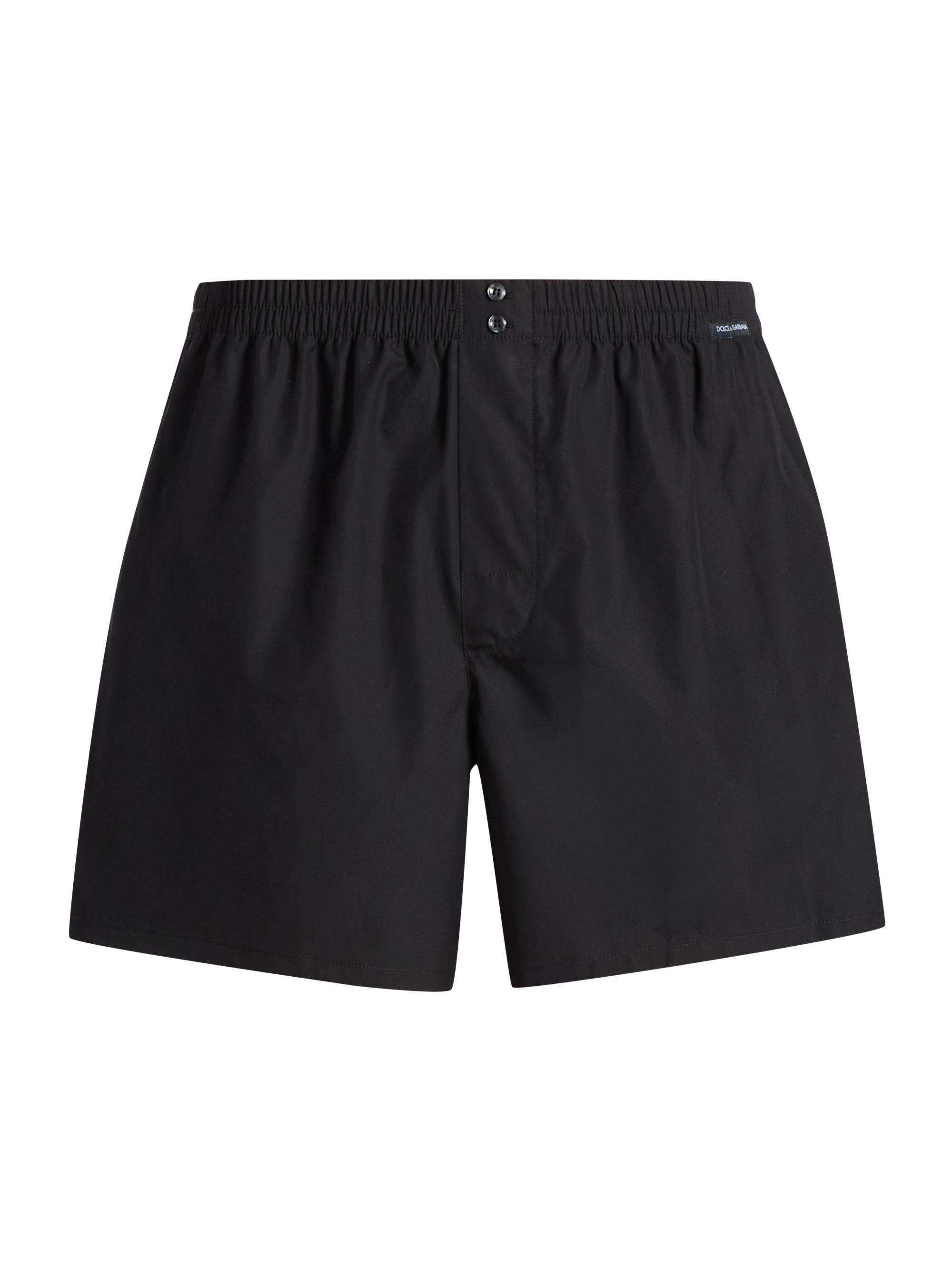 Dolce & Gabbana Men's Sporty Cotton Poplin Boxer Shorts - Nero