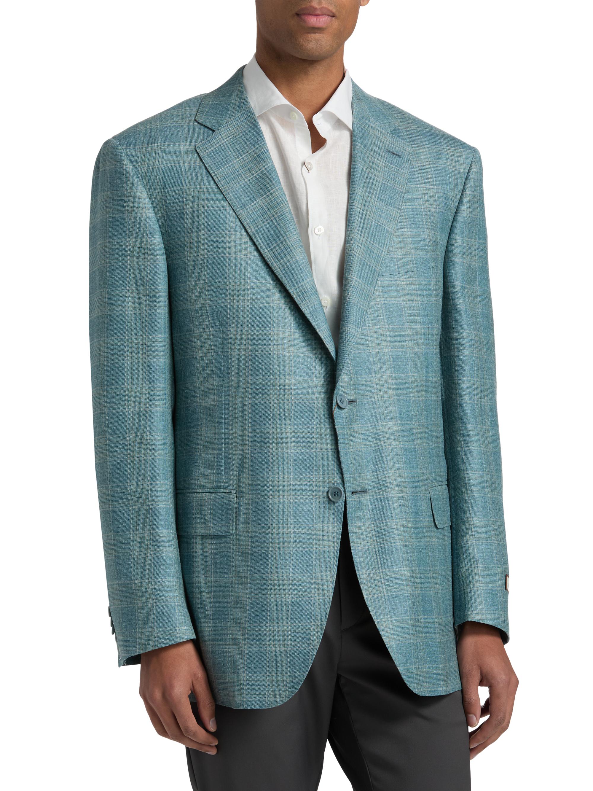 Canali Siena Textured Plaid Wool-Blend Sport Coat | Saks Fifth Avenue
