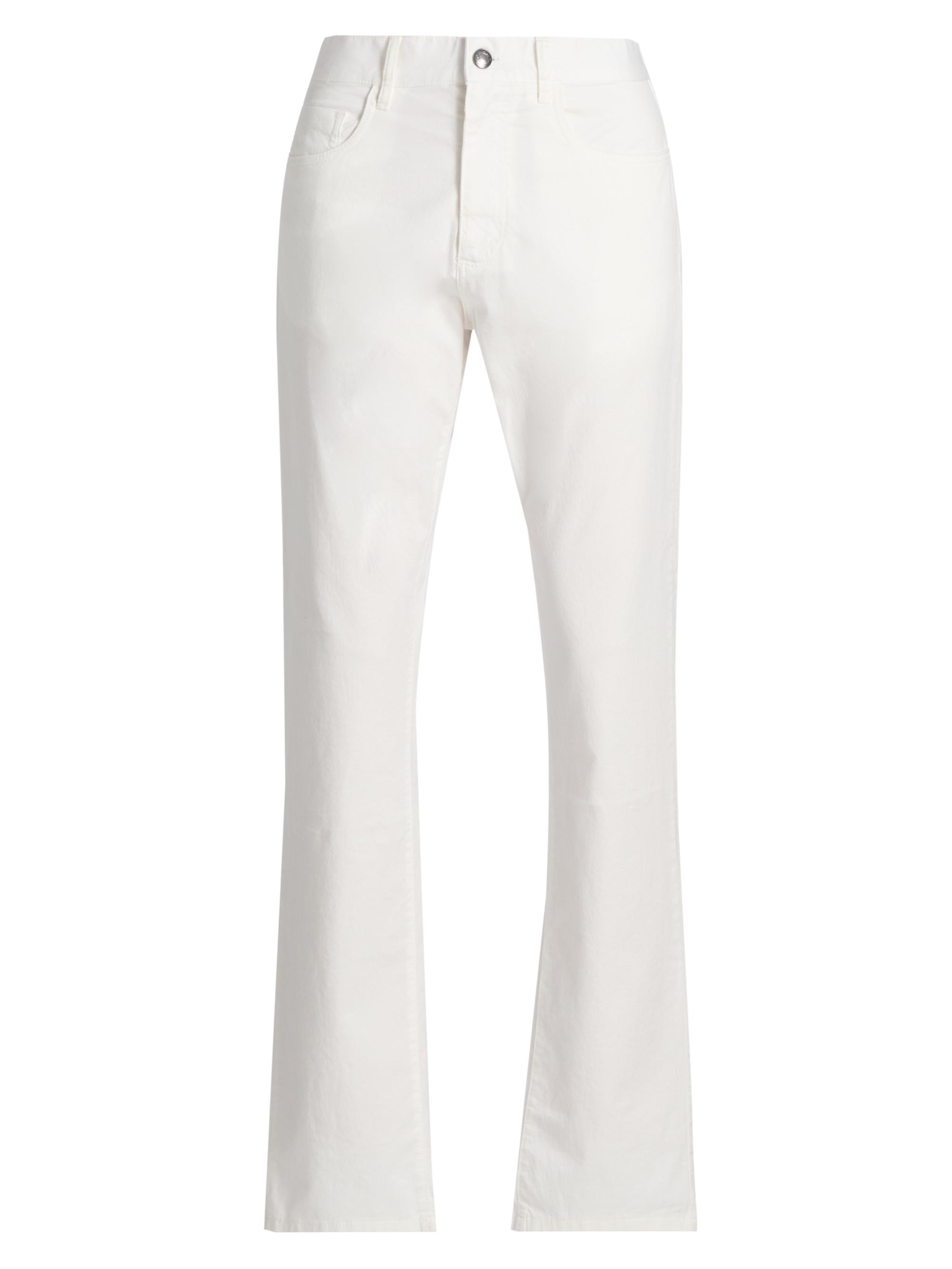 Canali Men's Stretch-Cotton Straight Jeans - White