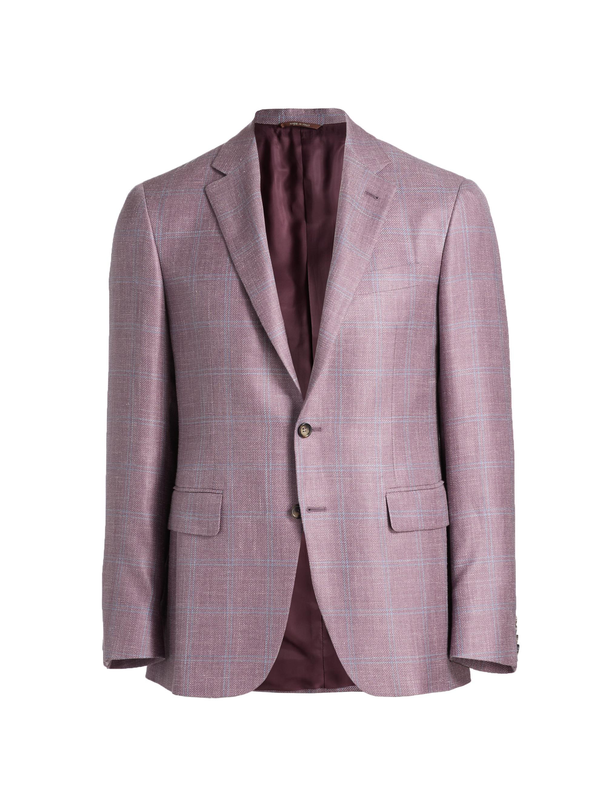 Canali Men's Kei Windowpane Plaid Sport Coat - Brown