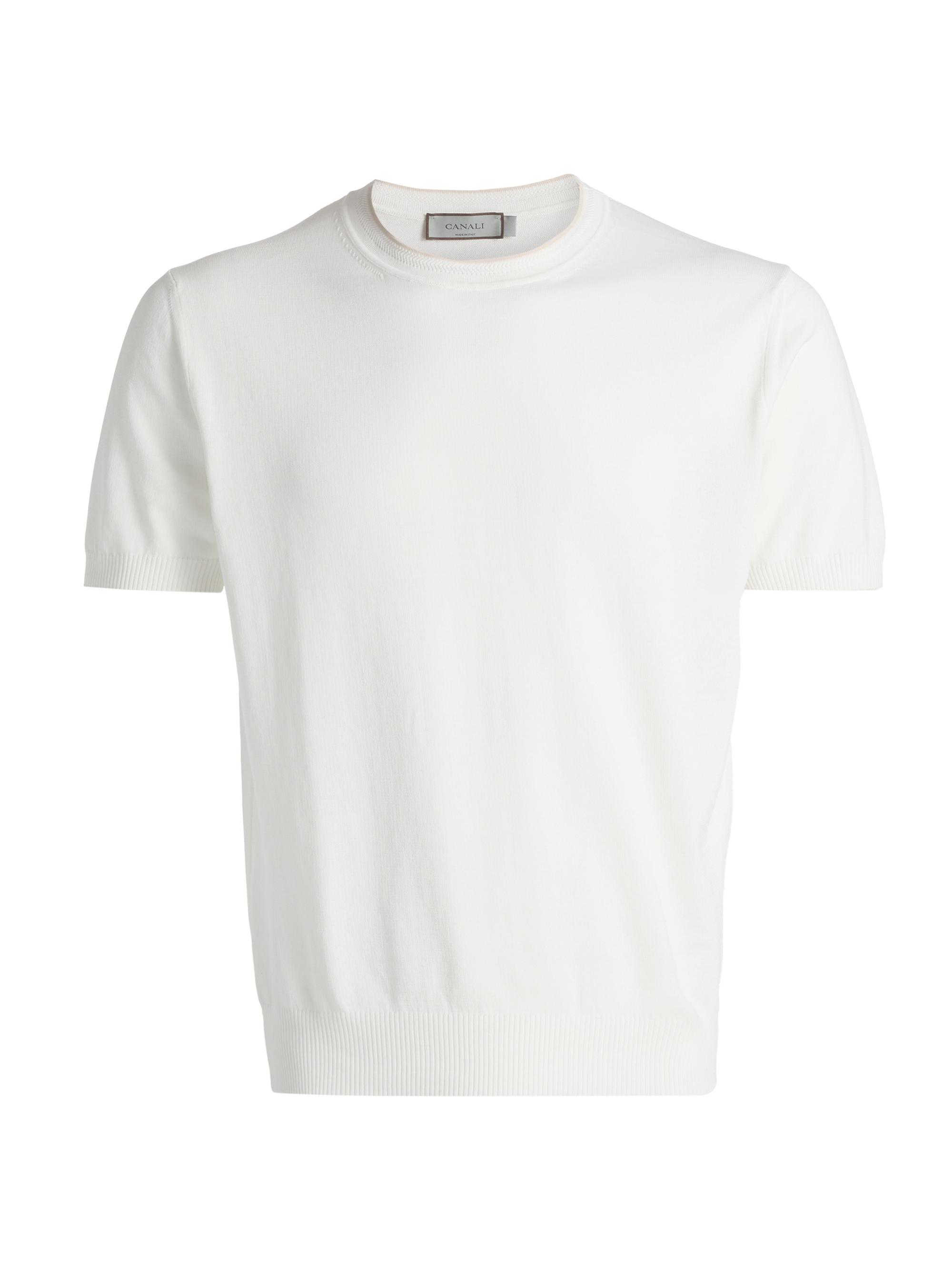 Canali Men's Contrast Tipped Knit Crewneck T-Shirt - Blue