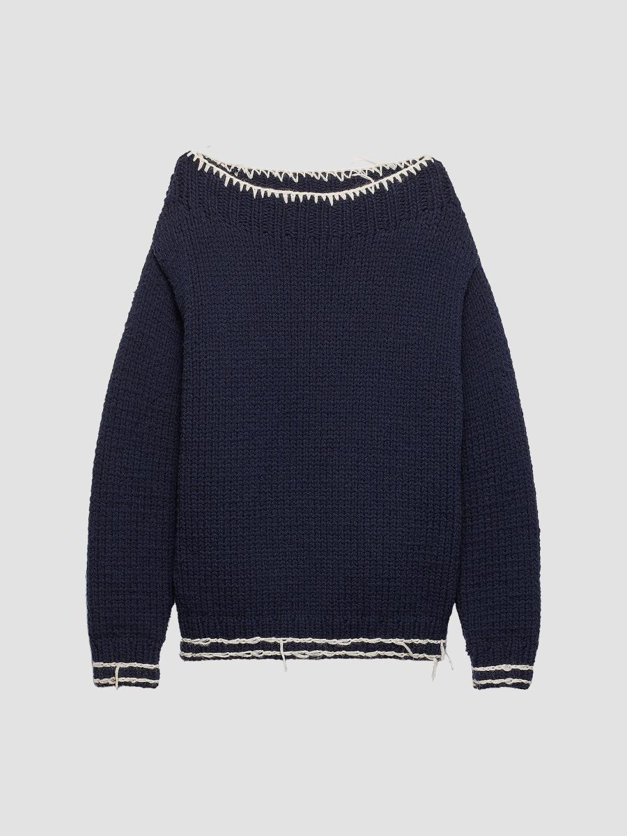 名作アーカイブ　1998ss PRADA boatneck knit 46 Prada Wool Boat-Neck Sweater | Saks Fifth Avenue