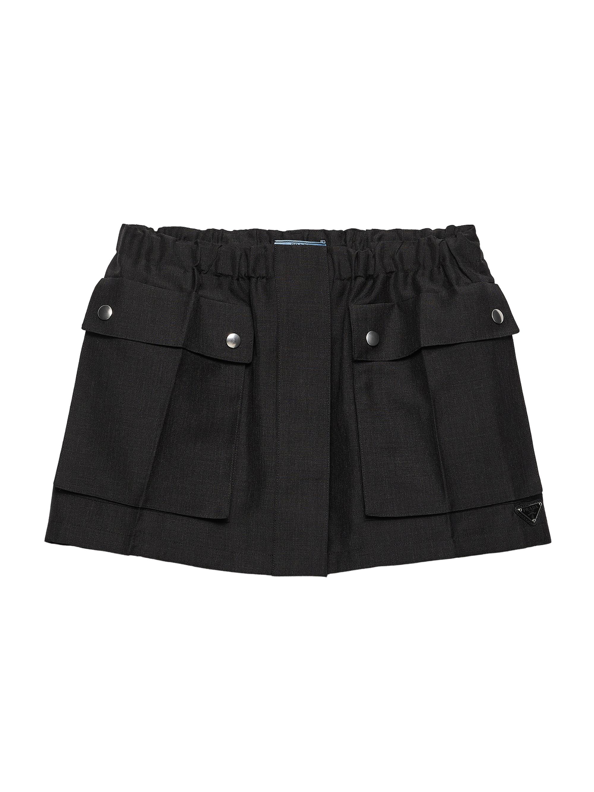 Prada Women's Kid Mohair Miniskirt - Dark Grey