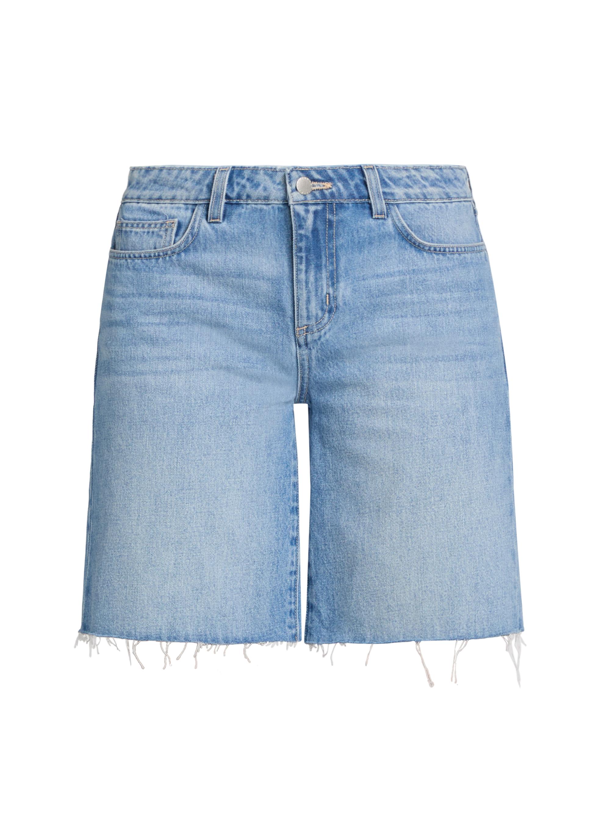 L'AGENCE Women's River Denim Bermuda Shorts - Bell Flower