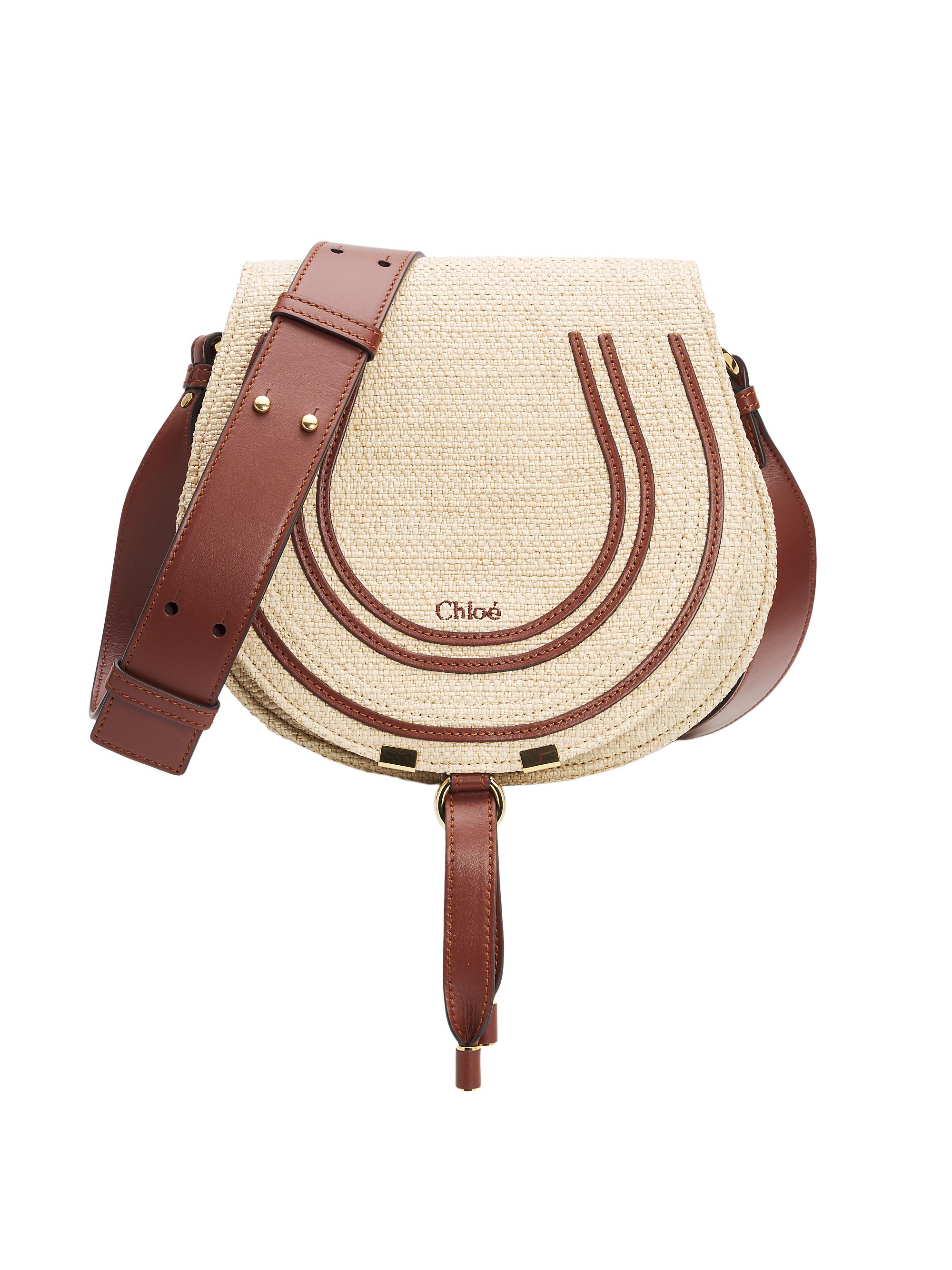 Chloé Women's Marcie  Raffia Saddle Bag - Hot Sand