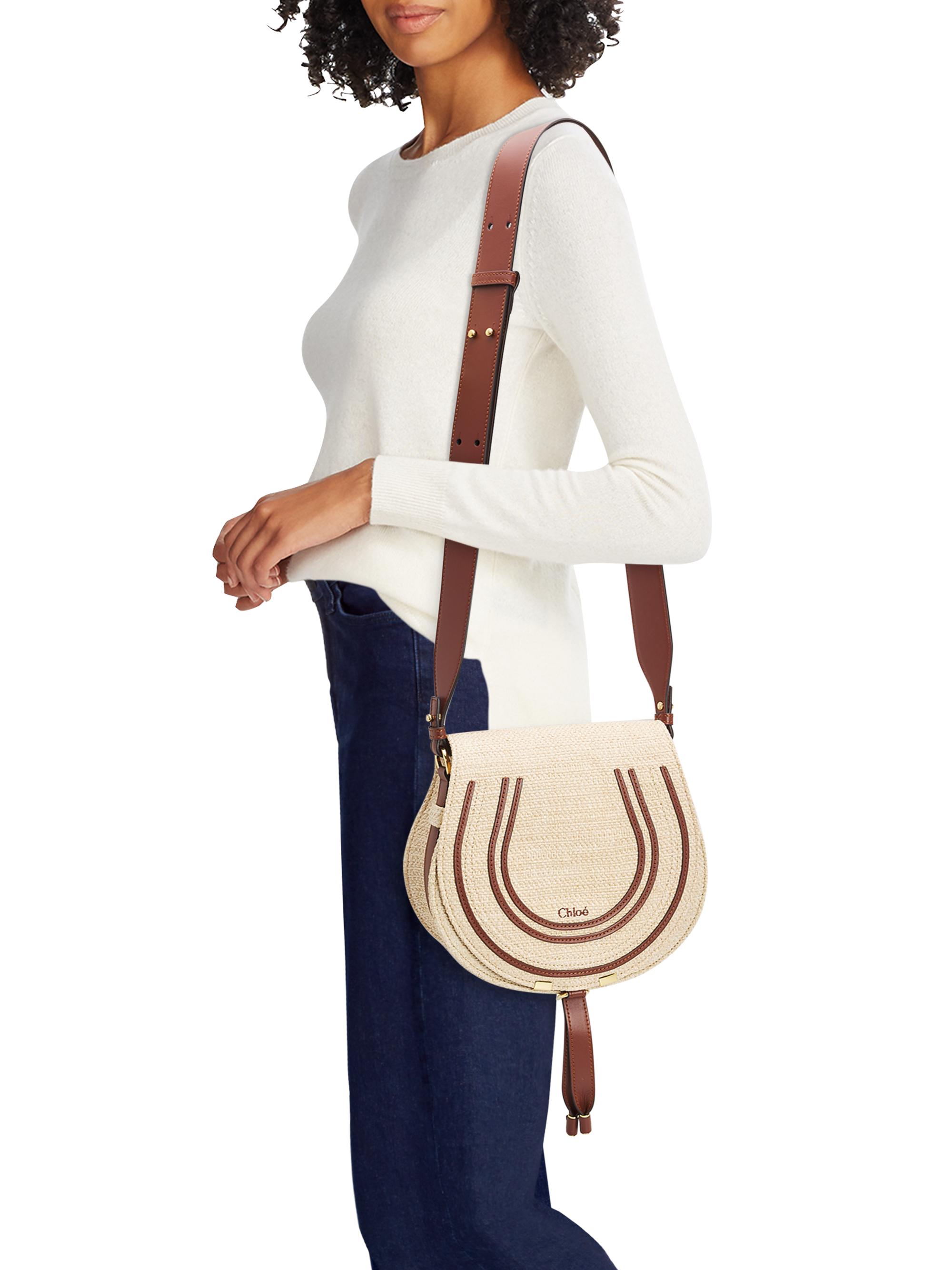 Chloé Marcie Medium Raffia Saddle Bag | Saks Fifth Avenue