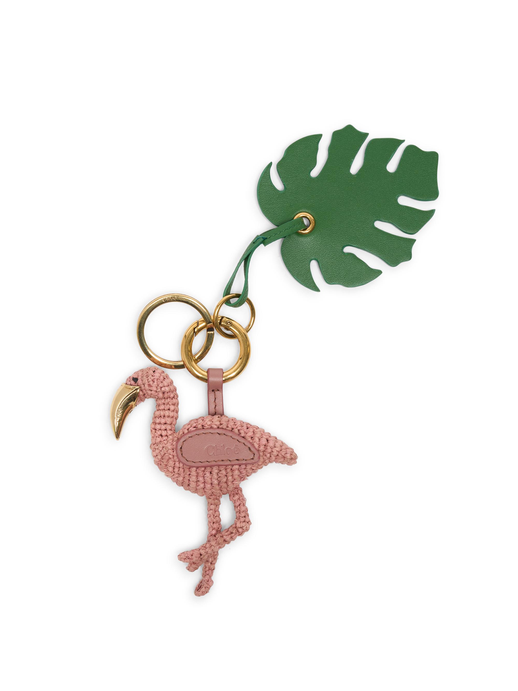 Chloé Women's Symbols Flamingo Raffia-Leather Keychain - Ballet Pink