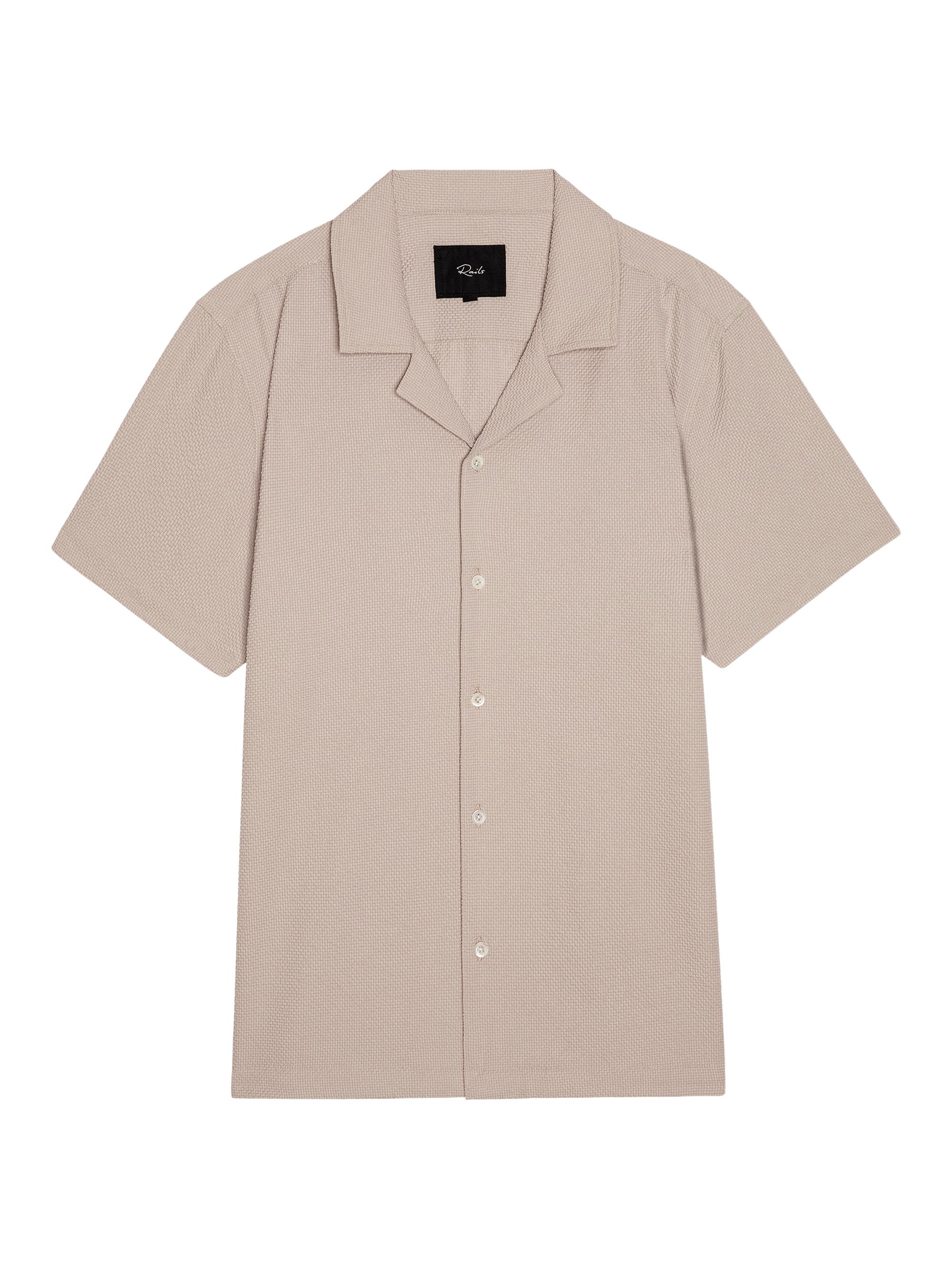 Rails Men's Amalfi Seersucker Camp Shirt - Khaki Check Seersucker