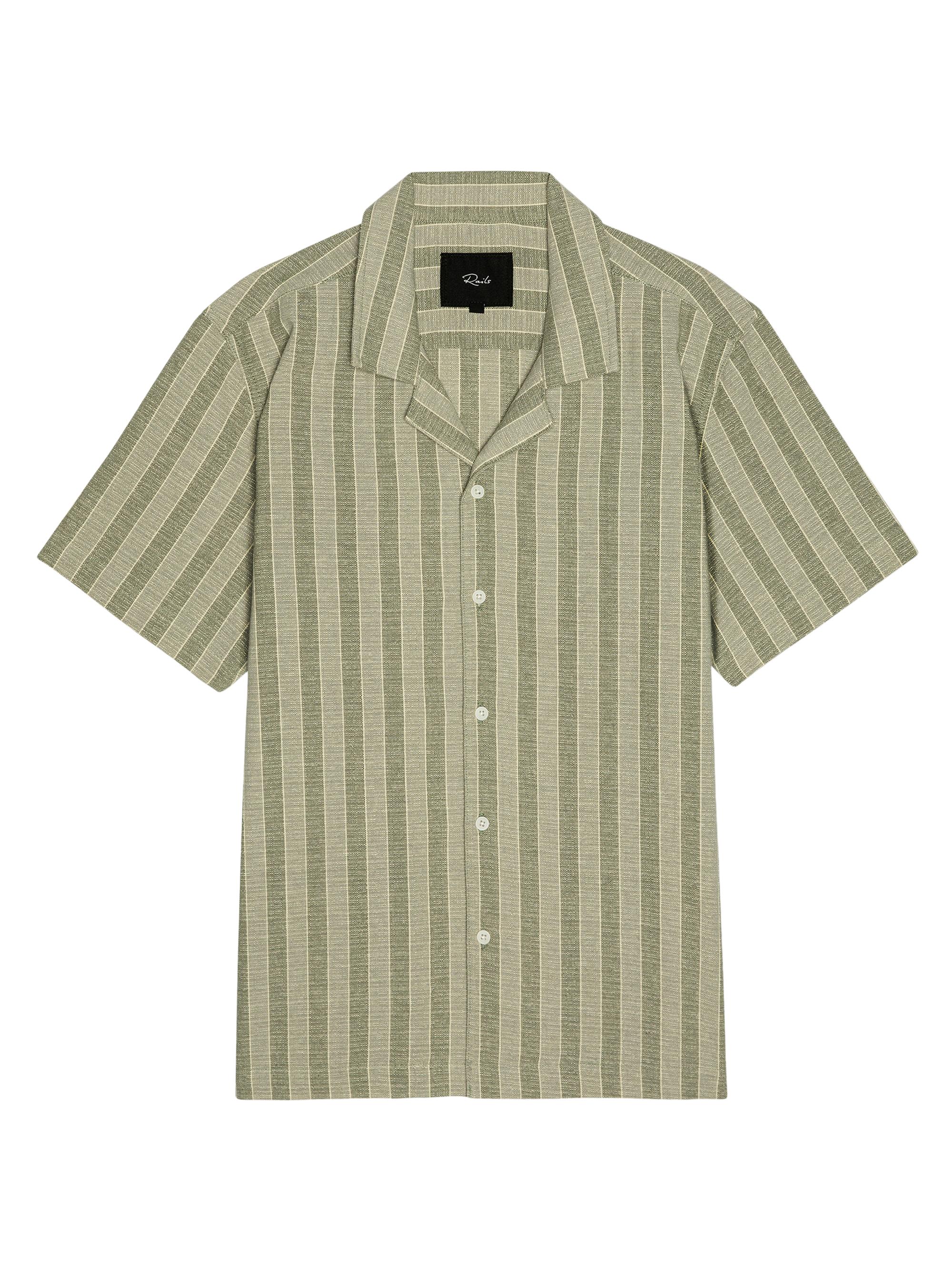 Rails Men's Fielder Striped Cotton Short-Sleeve Shirt - Sage Brush Stripe