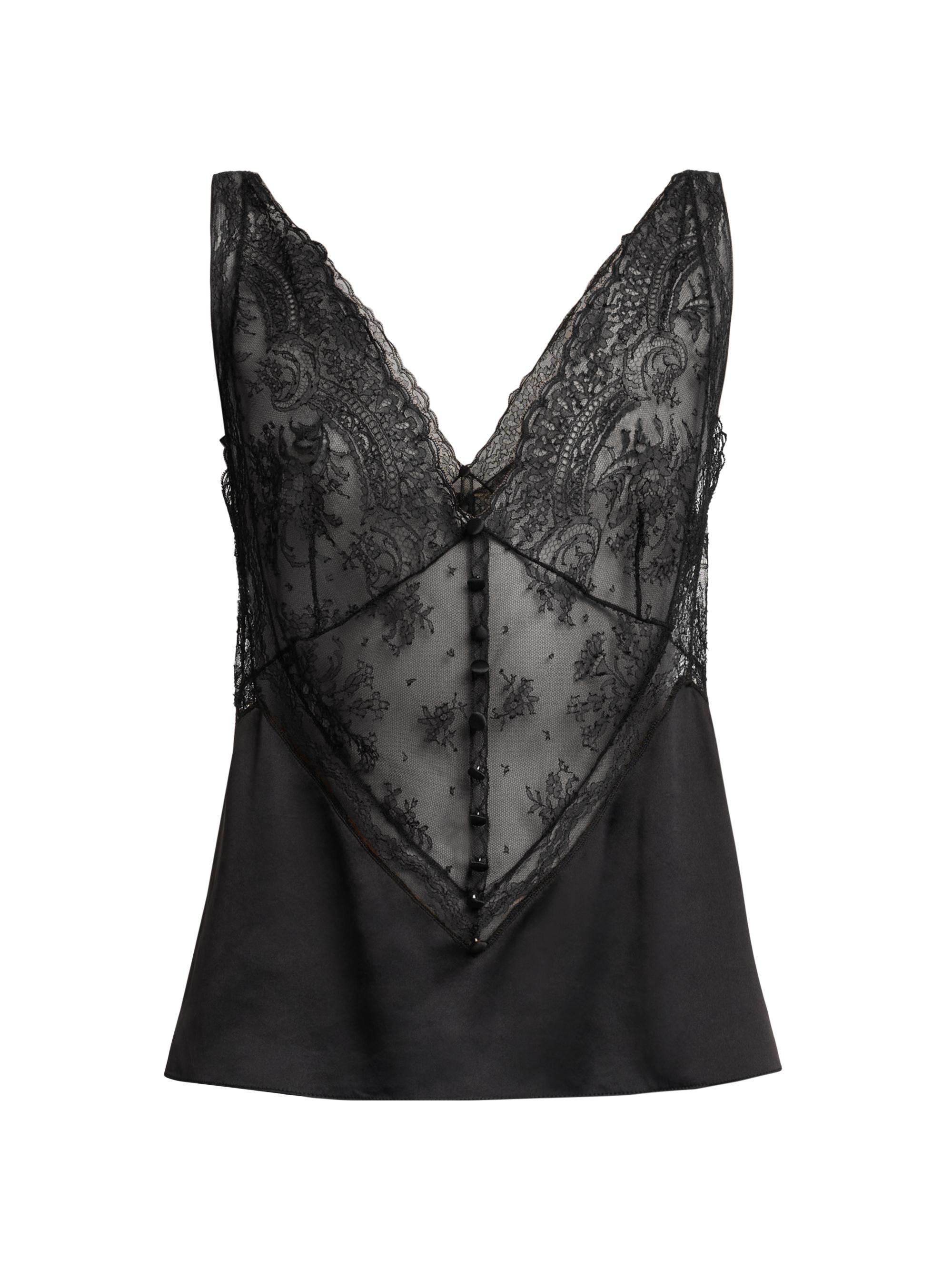 Dolce & Gabbana Women's Lace V-Neck Tank - Nero
