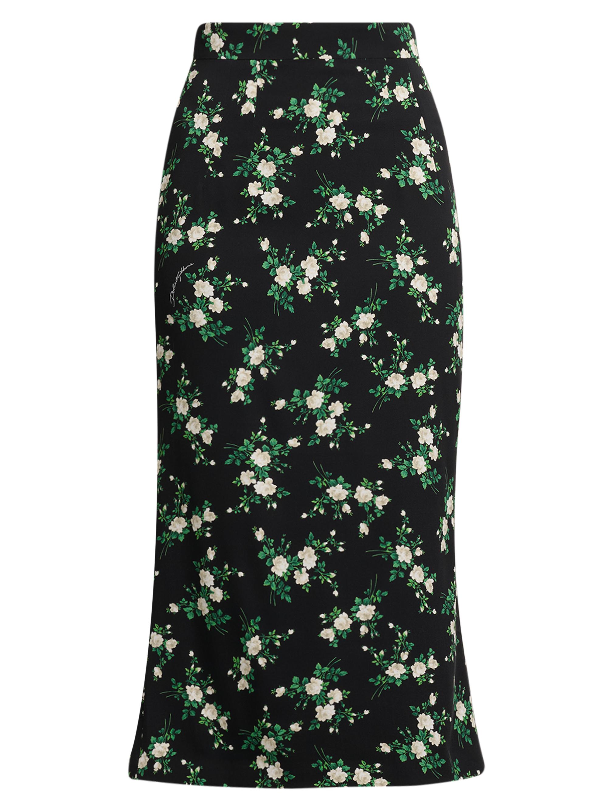 Dolce & Gabbana Women's Floral Silk-Blend Pencil Skirt - Rosell Bianca Fnero