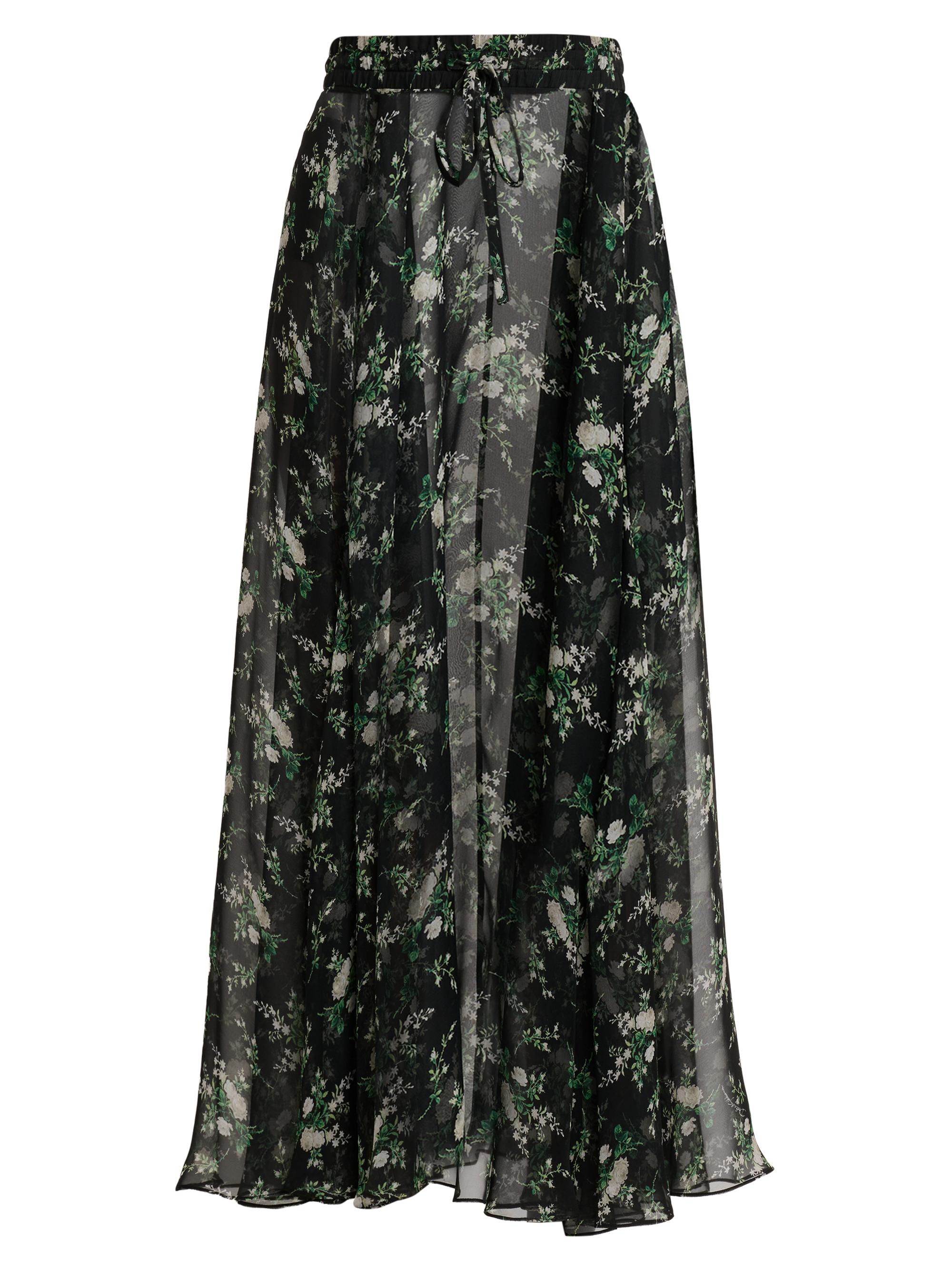 Dolce & Gabbana Women's Floral Silk Chiffon Maxi Skirt - Ros Fiorel Bco Fnero