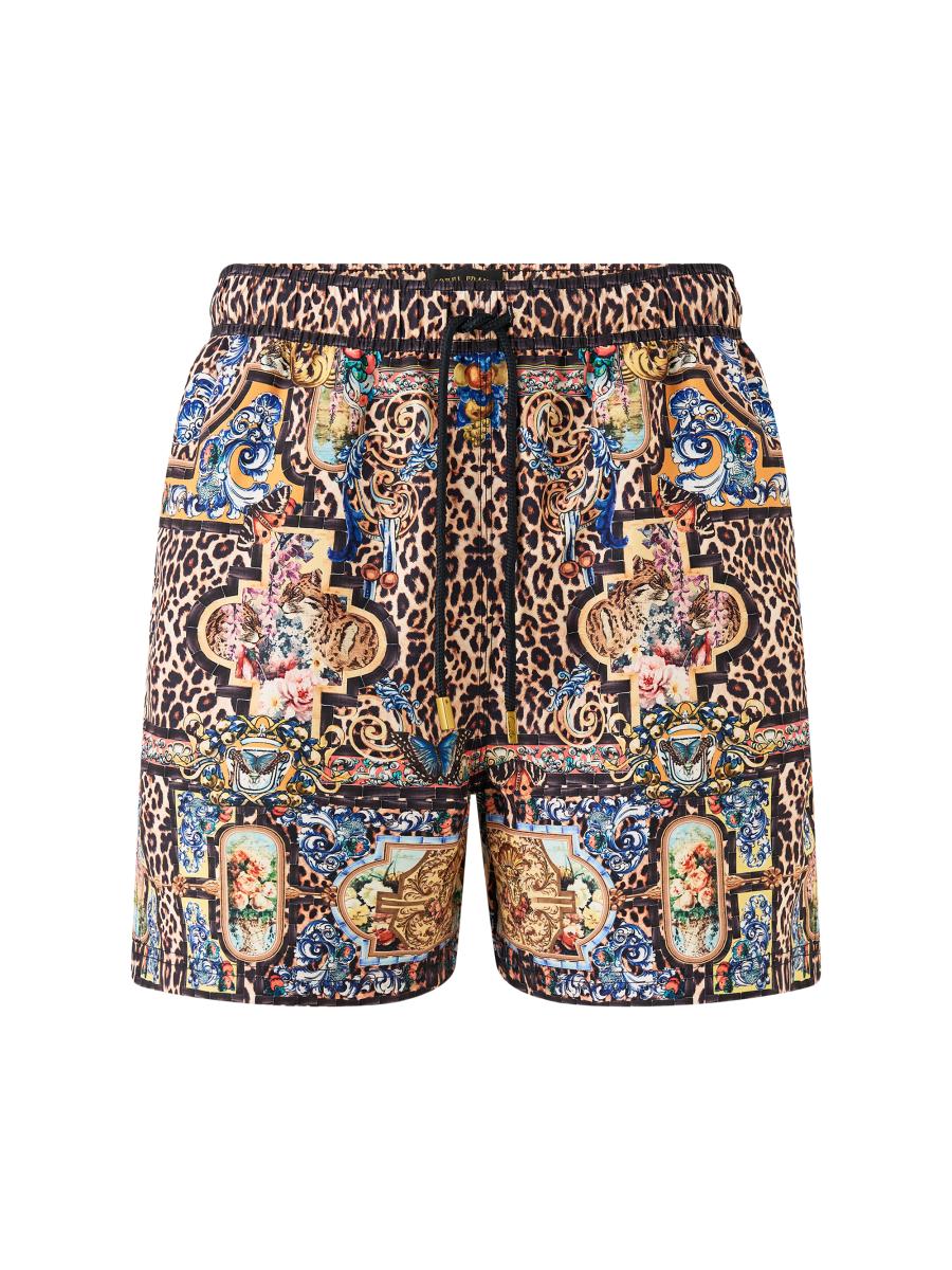 Camilla Men's Printed Drawstring Board Shorts
