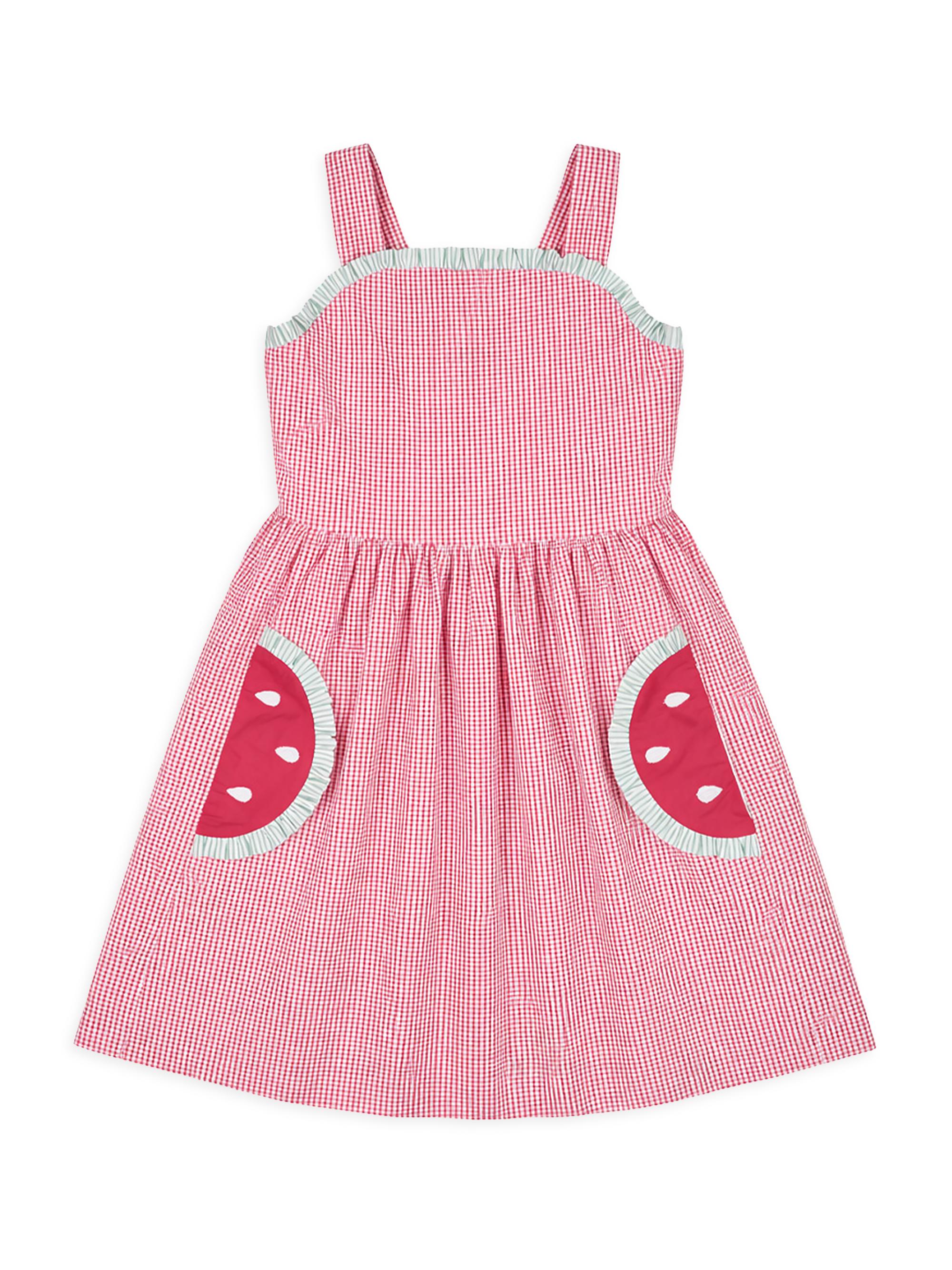 Florence Eiseman Little Girl's & Girl's Watermelon-Appliqué Check Seersucker Dress - Red
