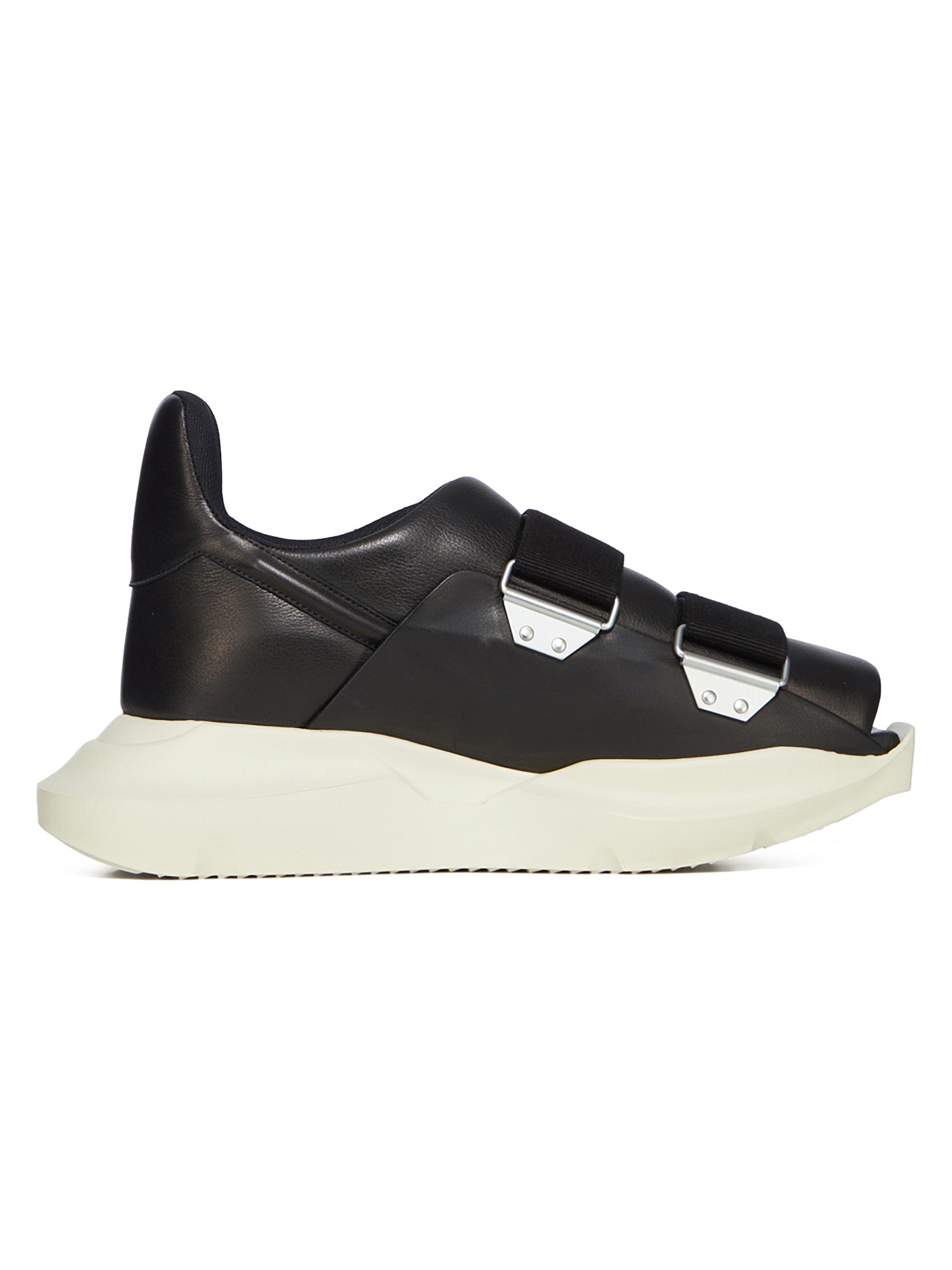 Rick Owens Men's Burritogeth Leather Open Toe Shoes - Black Milk